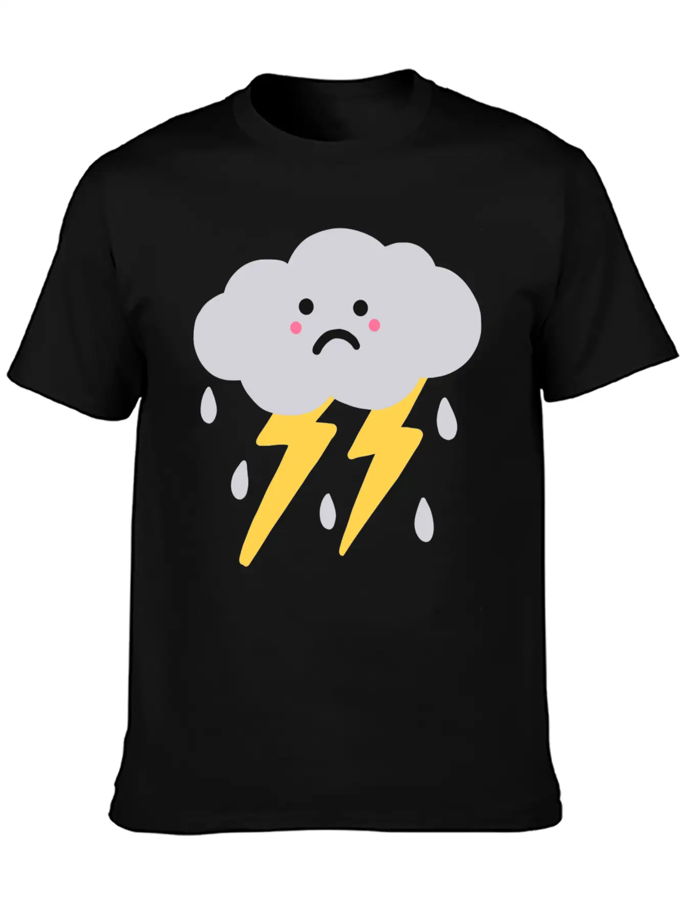 Lightning And Cloud Basic Graphic T-Shirt – Daily Comfort In Soft Cotton