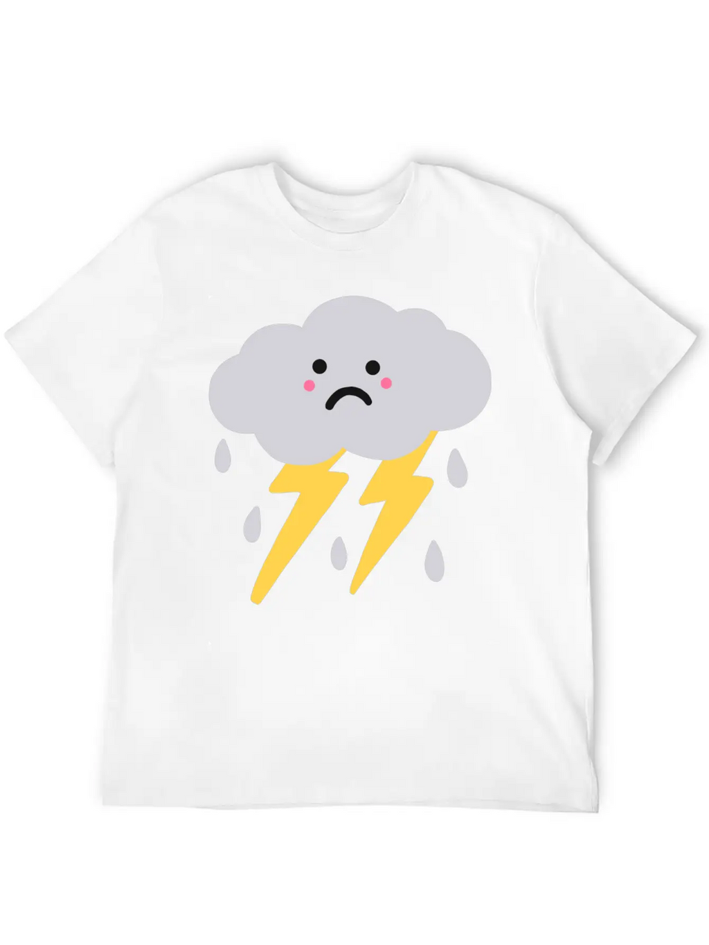 Lightning And Cloud Basic Graphic T-Shirt – Daily Comfort In Soft Cotton