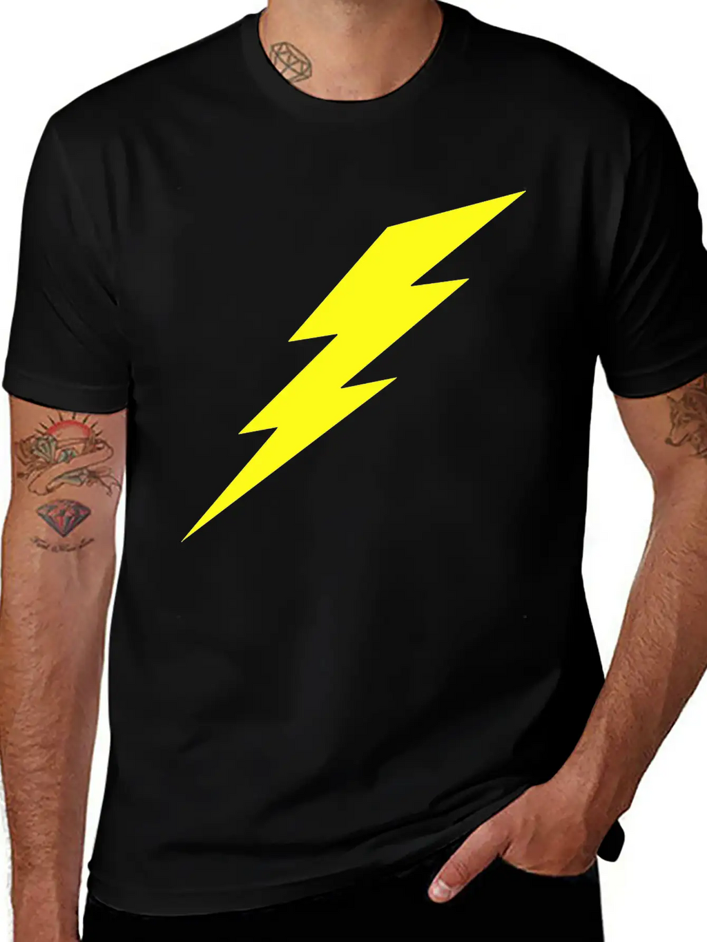 Lightning Bolt Breathable Soft Cotton T-Shirt – Timeless Casual Look