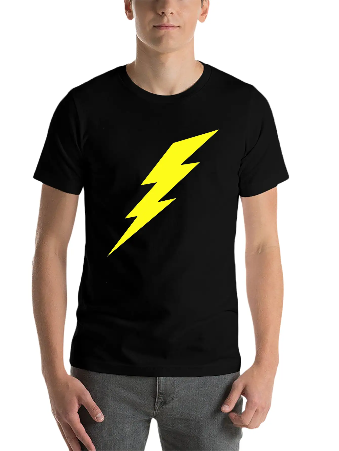 Lightning Bolt Breathable Soft Cotton T-Shirt – Timeless Casual Look