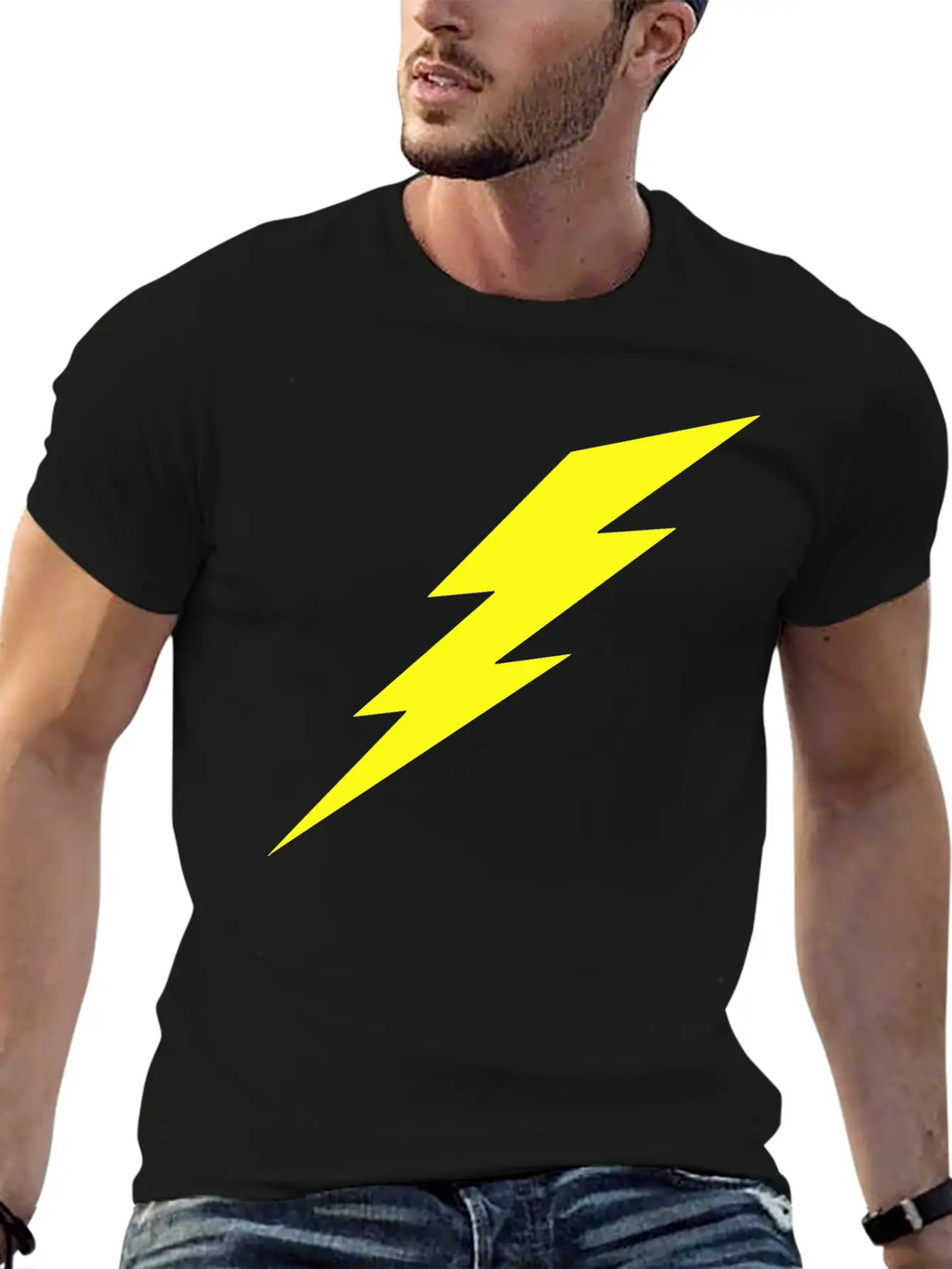 Lightning Bolt Breathable Soft Cotton T-Shirt – Timeless Casual Look