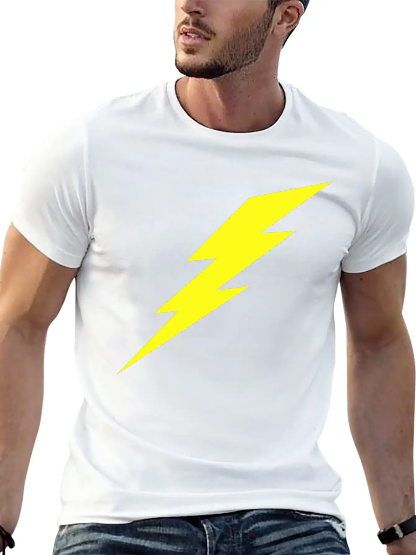 Lightning Bolt Breathable Soft Cotton T-Shirt – Timeless Casual Look