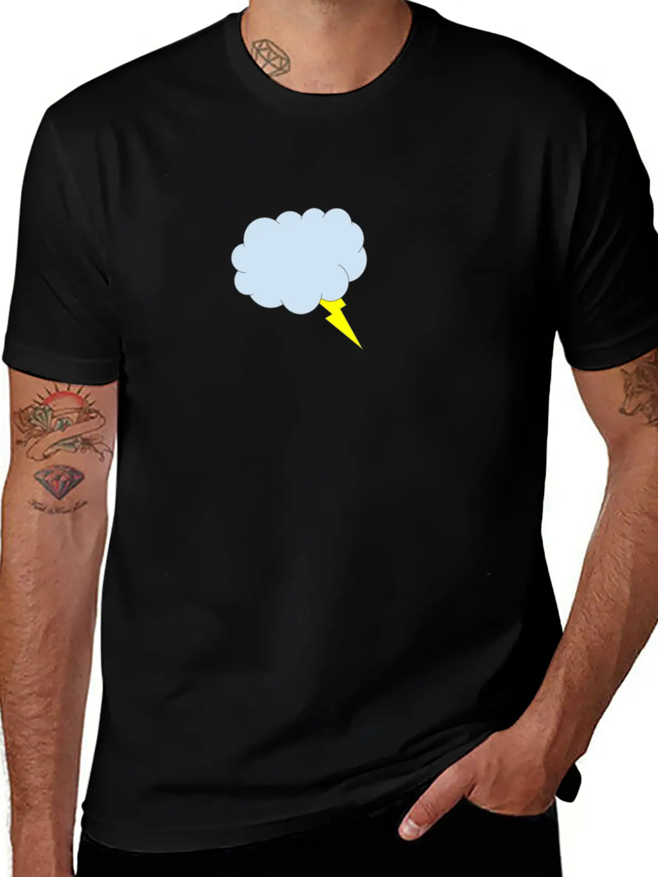 Lightning Cloud Breathable Soft Cotton T-Shirt – Timeless Casual Look