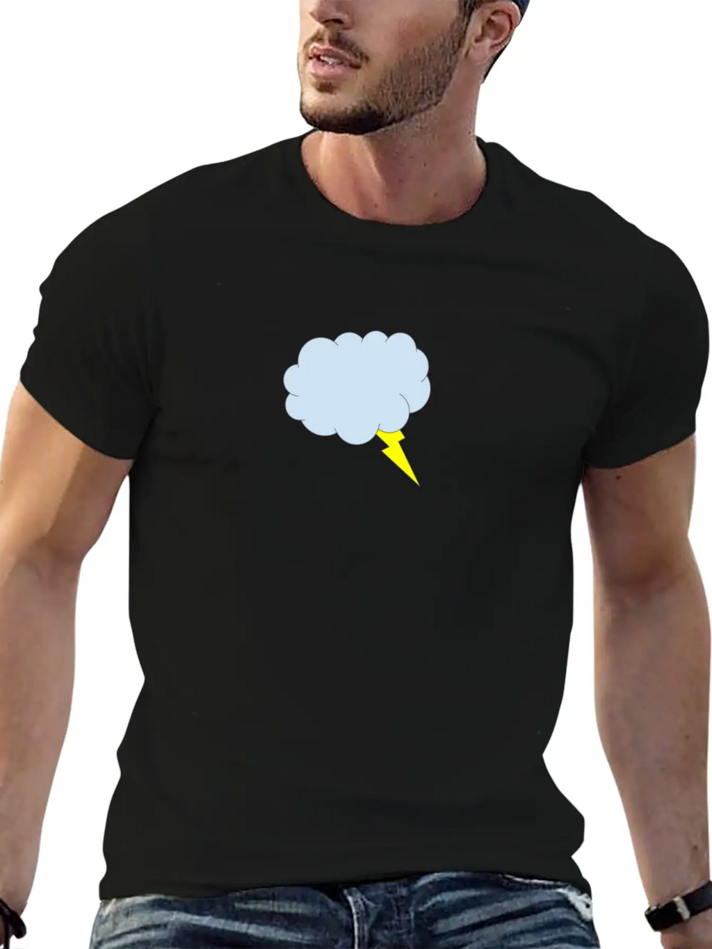 Lightning Cloud Breathable Soft Cotton T-Shirt – Timeless Casual Look