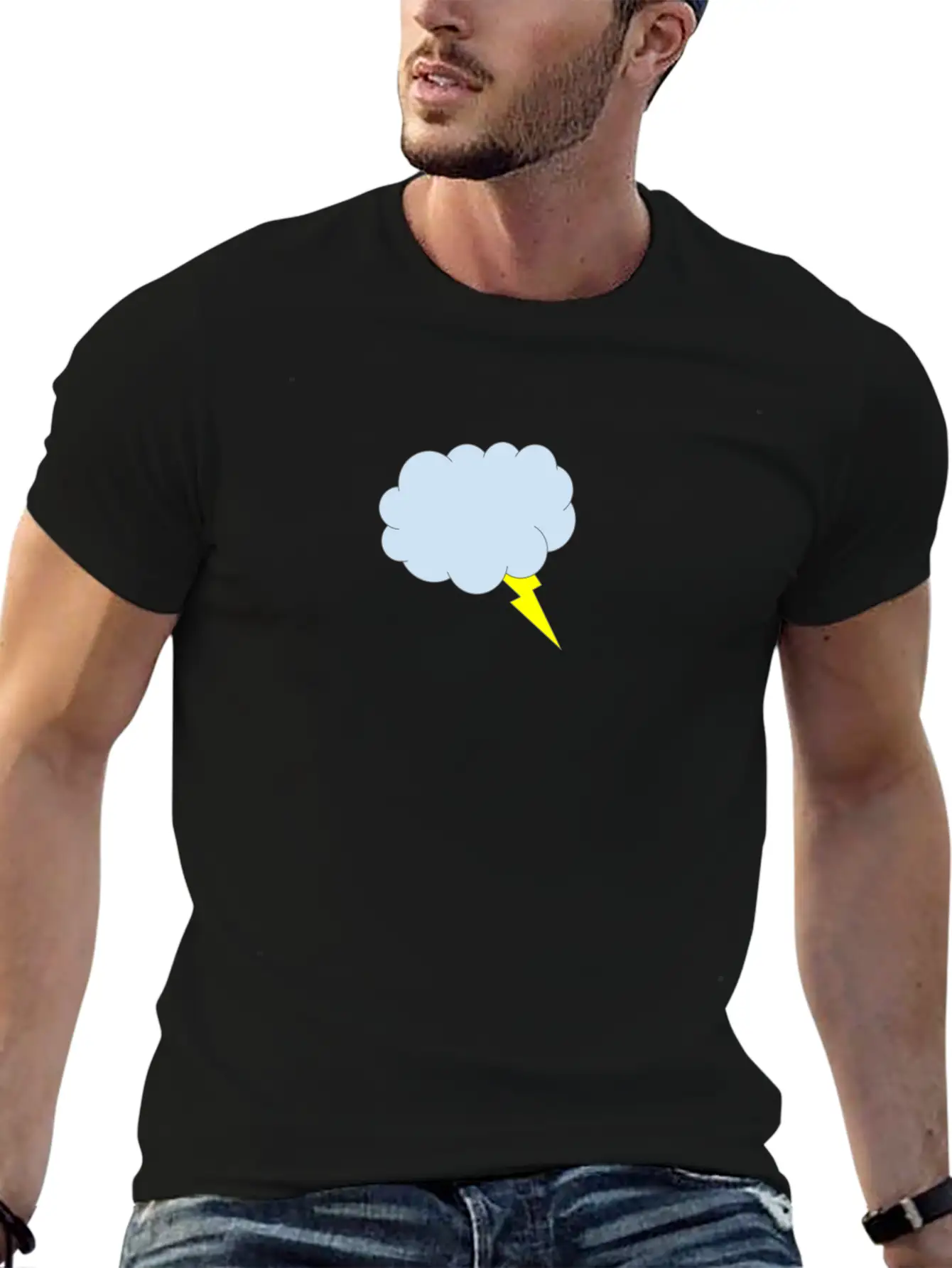 Lightning Cloud Breathable Soft Cotton T-Shirt – Timeless Casual Look