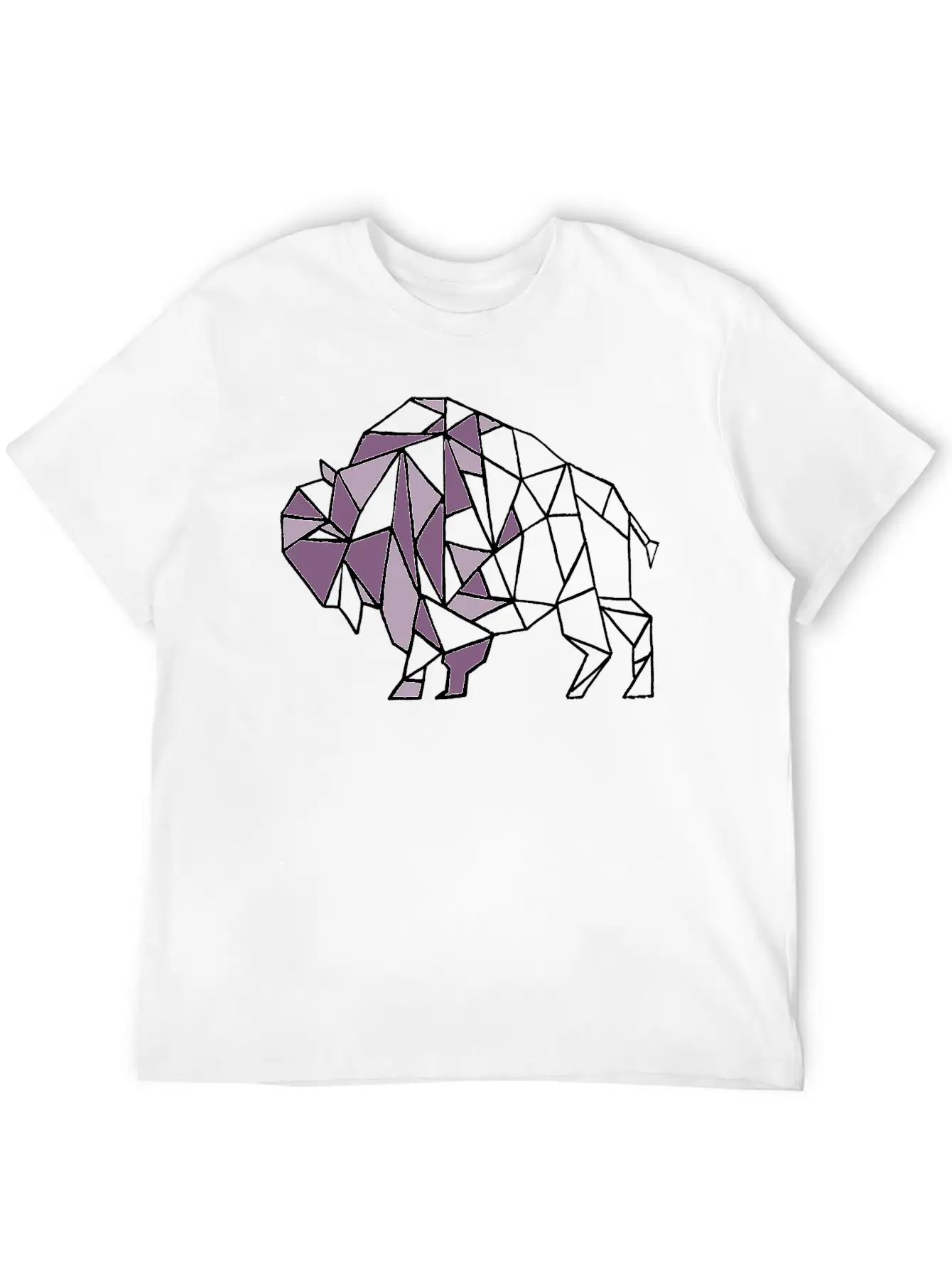 Lilac Lavender Geometric Bison Breathable Soft Cotton T-Shirt – Timeless Casual Look