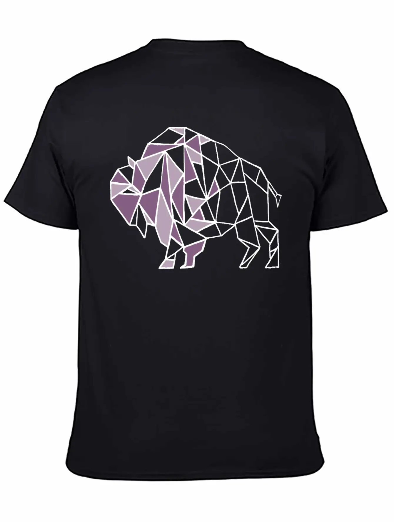 Lilac Lavender Geometric Bison Breathable Soft Cotton T-Shirt – Timeless Casual Look