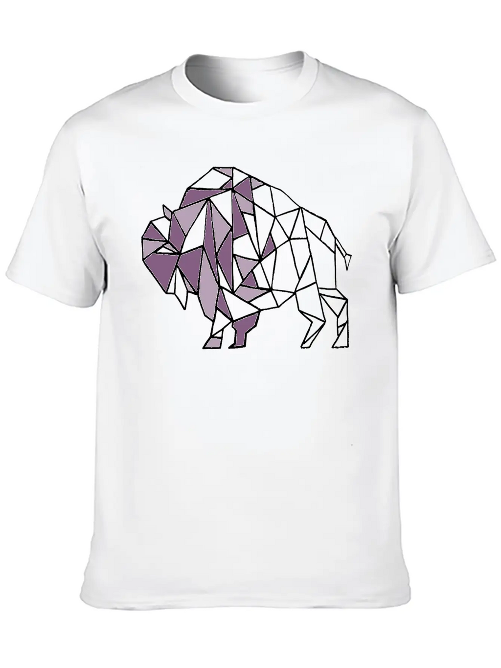 Lilac Lavender Geometric Bison Breathable Soft Cotton T-Shirt – Timeless Casual Look