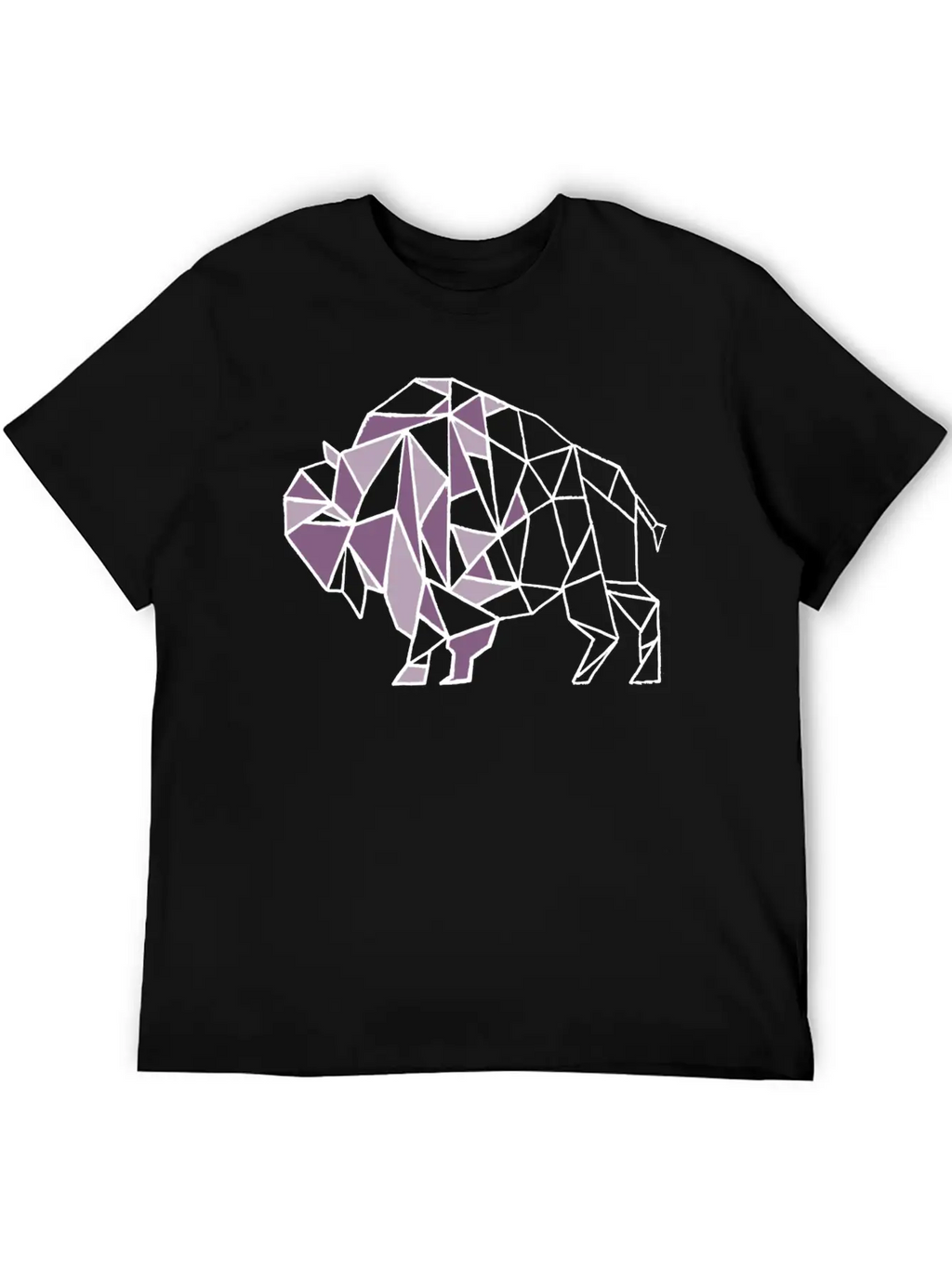 Lilac Lavender Geometric Bison Breathable Soft Cotton T-Shirt – Timeless Casual Look