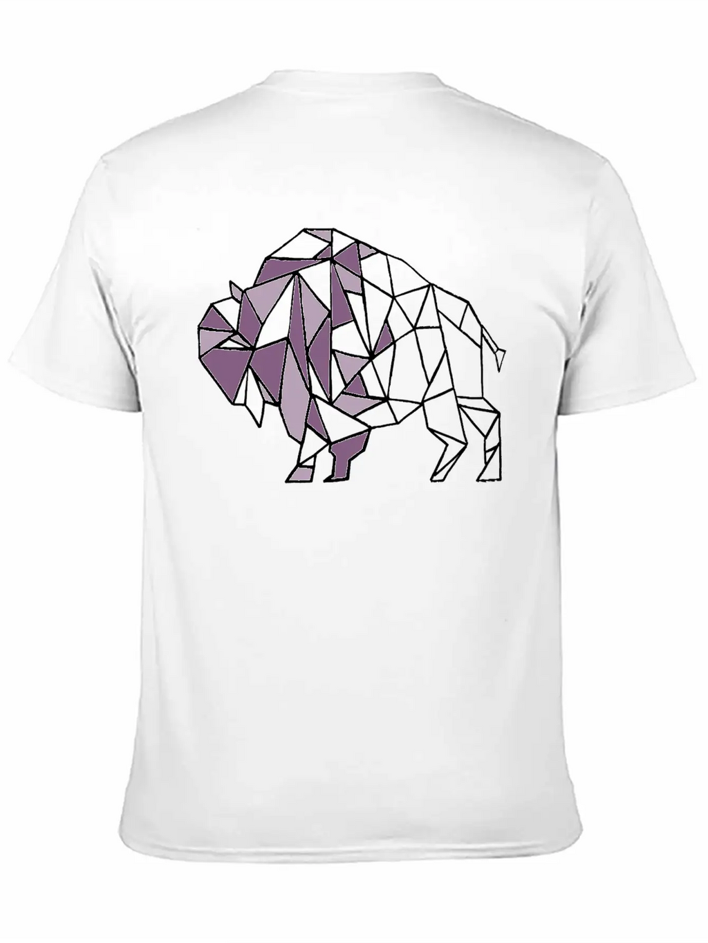 Lilac Lavender Geometric Bison Breathable Soft Cotton T-Shirt – Timeless Casual Look