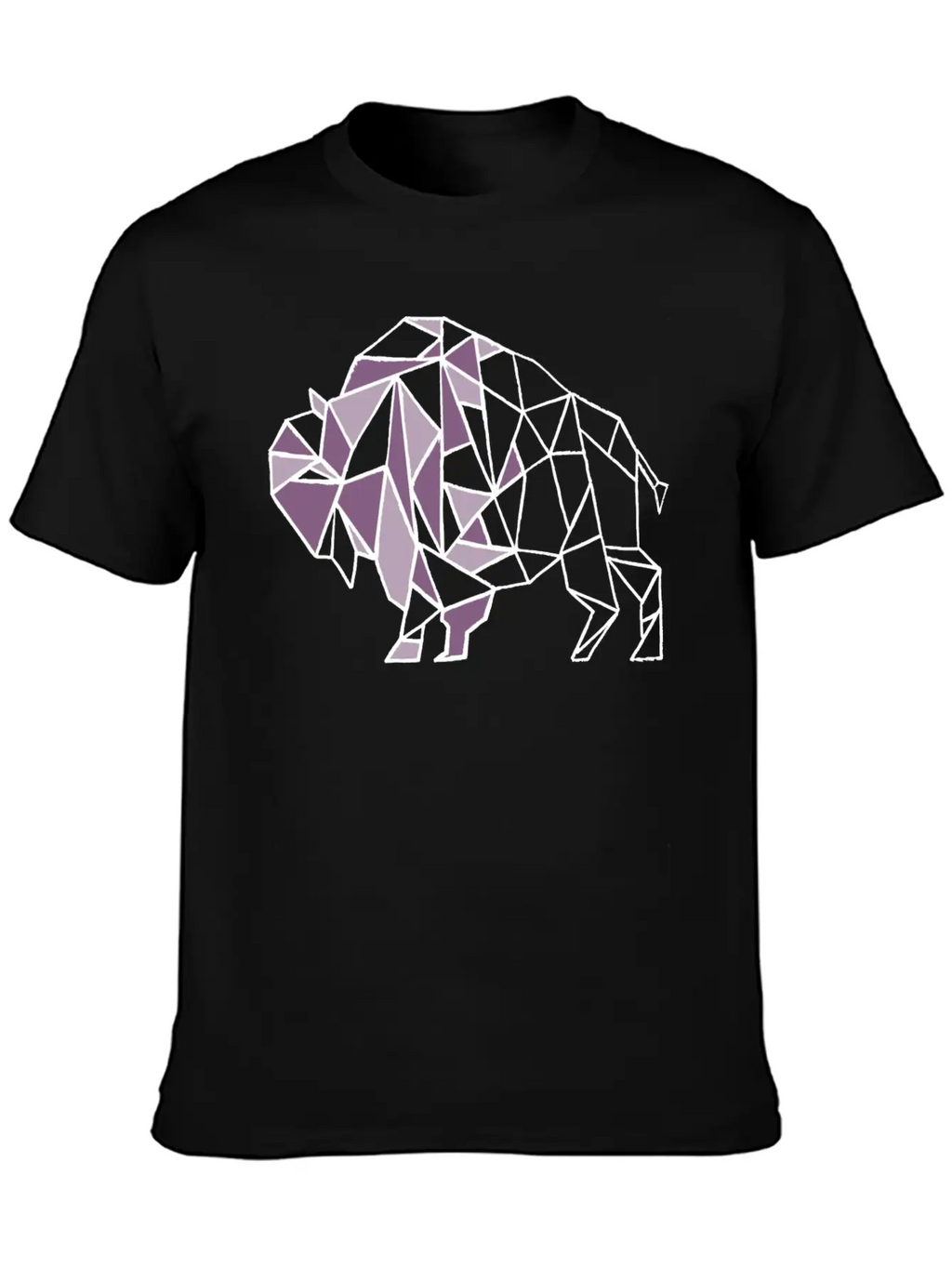 Lilac Lavender Geometric Bison Breathable Soft Cotton T-Shirt – Timeless Casual Look
