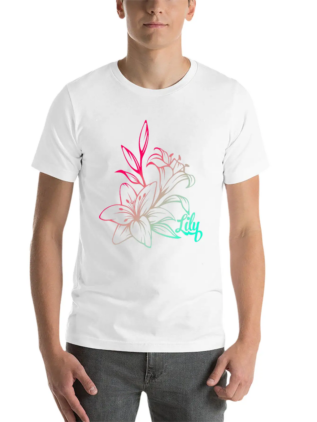 Lilie Blossom Plant Basic Graphic T-Shirt – Daily Comfort In Soft Cotton