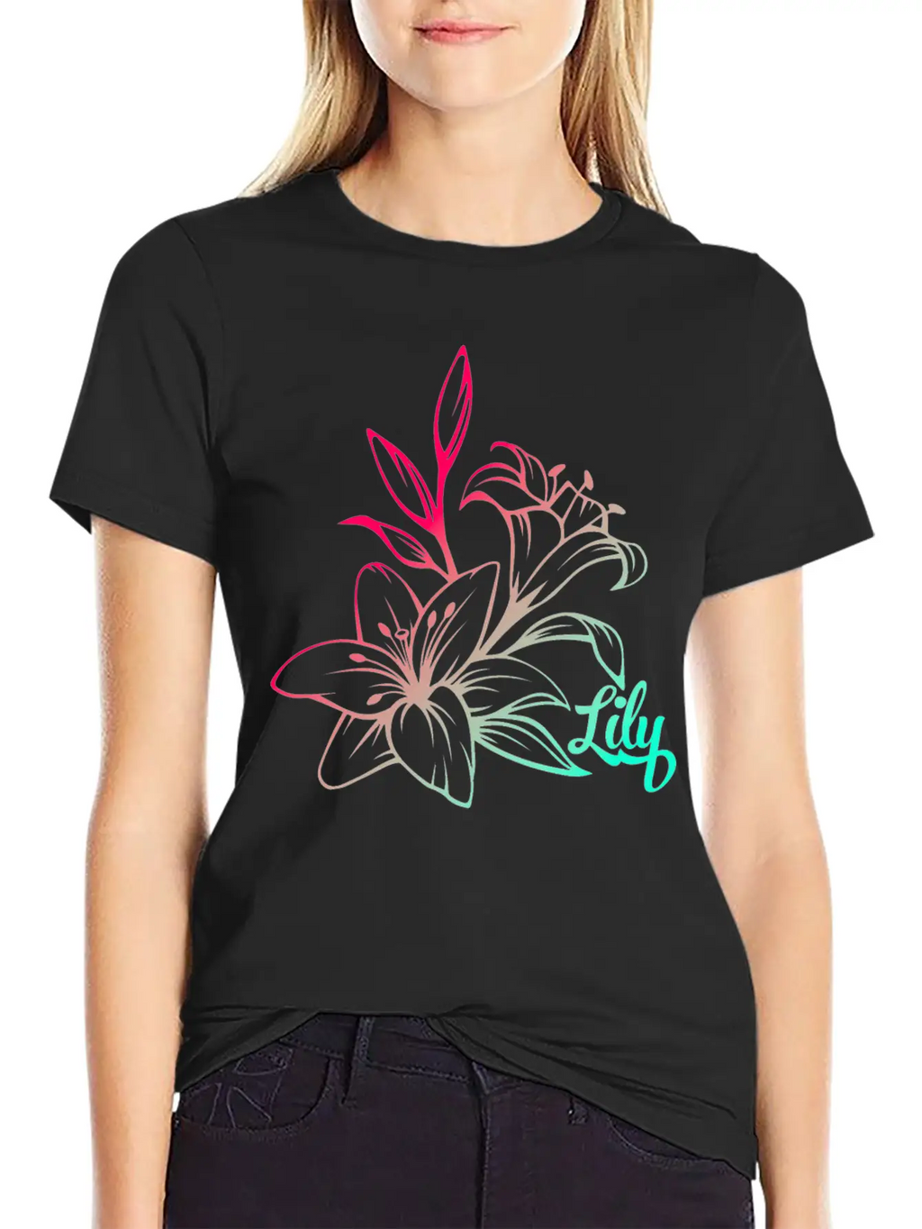 Lilie Blossom Plant Basic Graphic T-Shirt – Daily Comfort In Soft Cotton