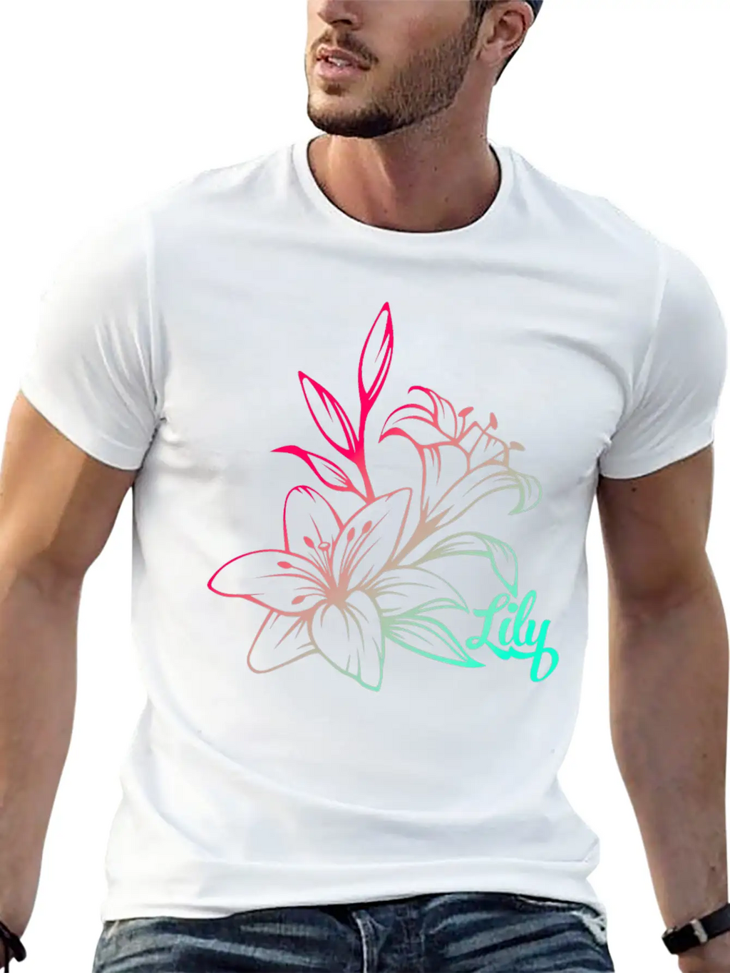Lilie Blossom Plant Basic Graphic T-Shirt – Daily Comfort In Soft Cotton