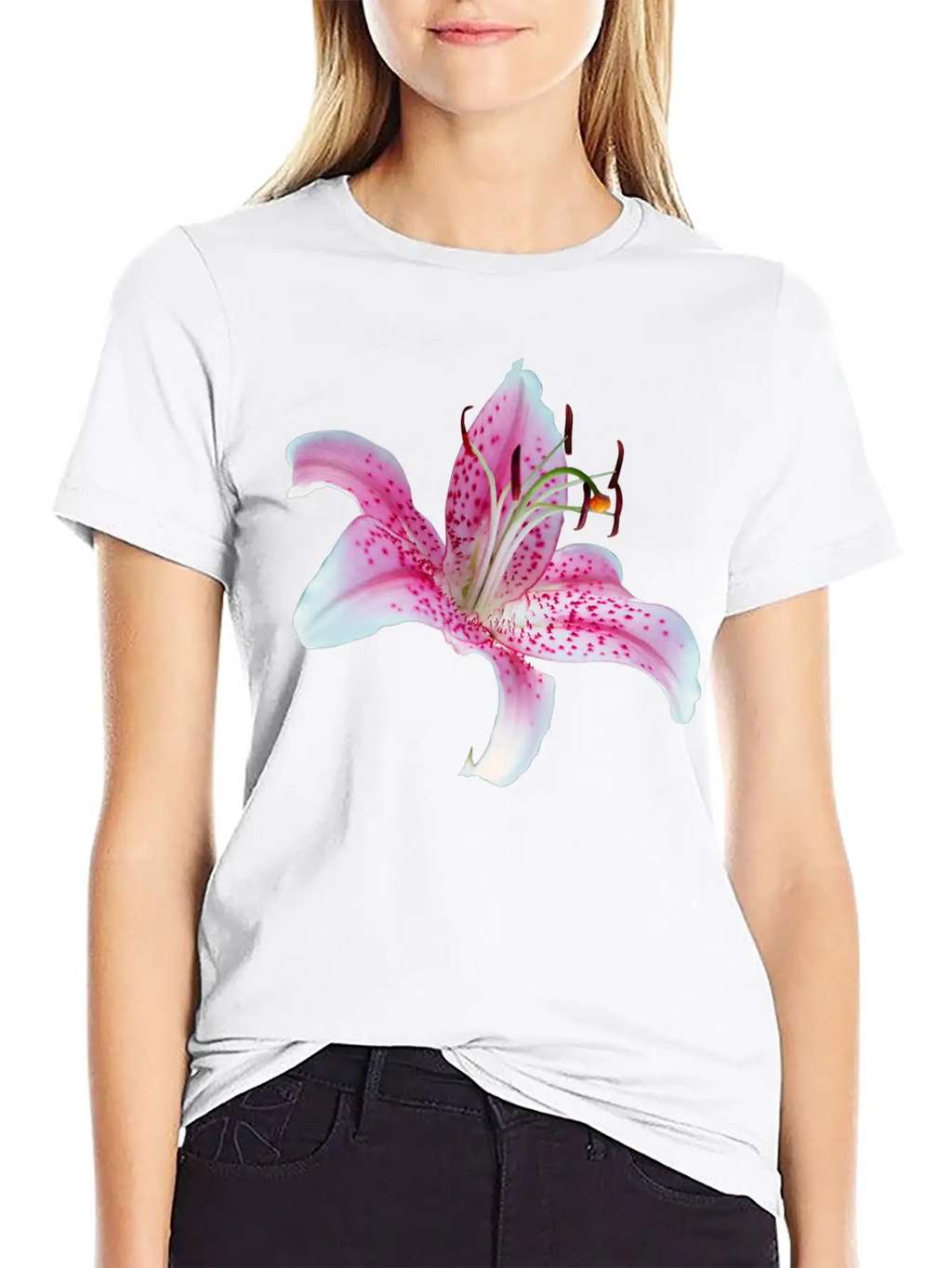 Lilly Flower Orchid Relaxed Everyday Tee – Lightweight And Durable Cotton