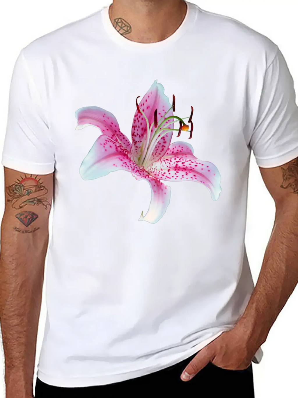 Lilly Flower Orchid Relaxed Everyday Tee – Lightweight And Durable Cotton