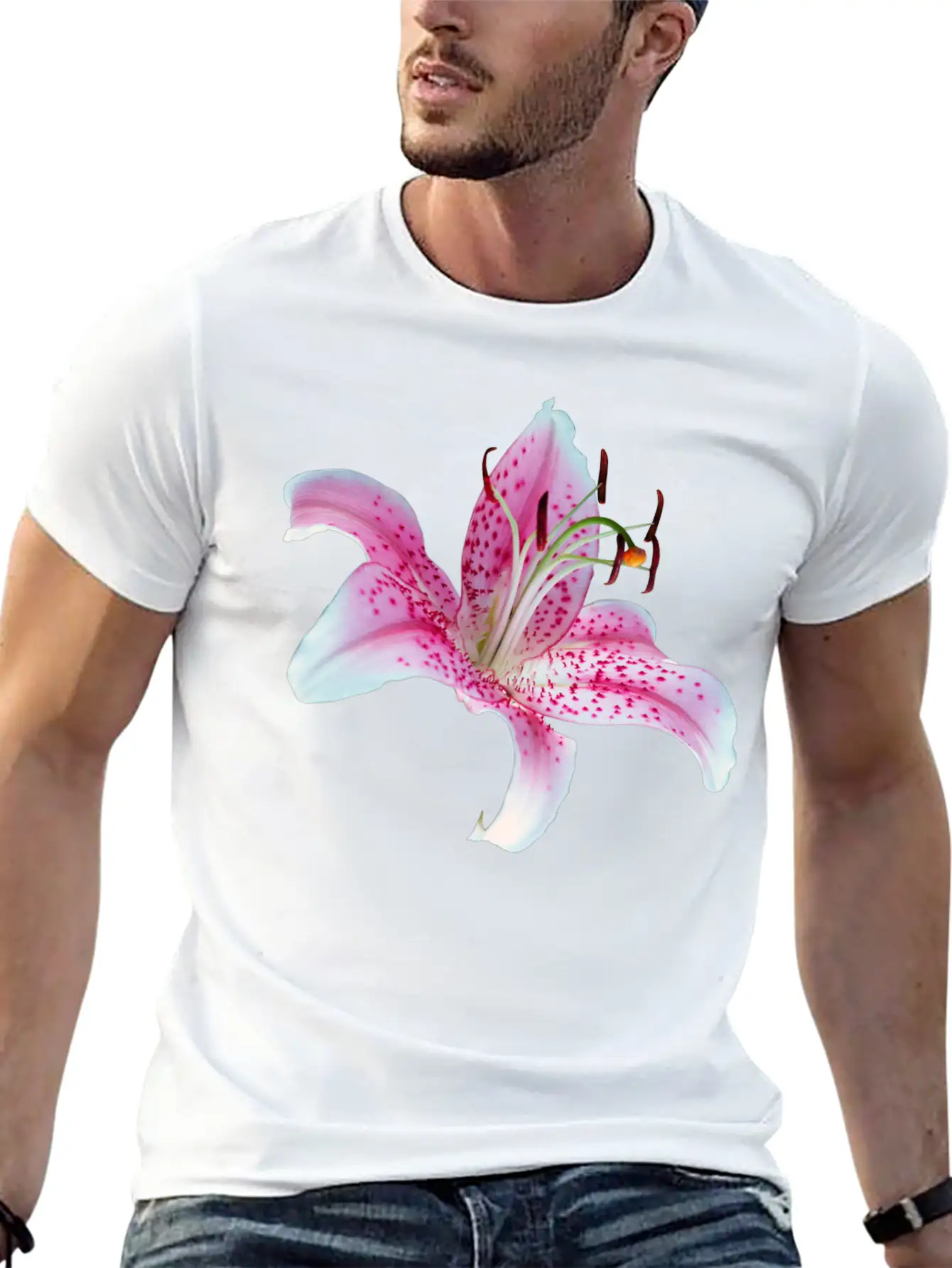Lilly Flower Orchid Relaxed Everyday Tee – Lightweight And Durable Cotton
