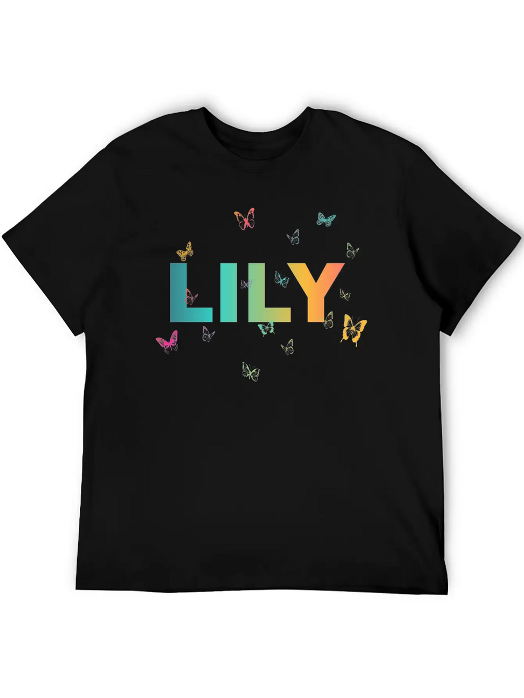 Lily - Beautiful Name With Cute Butterflies Classic Cotton Tee – Unisex Comfort For Any Season
