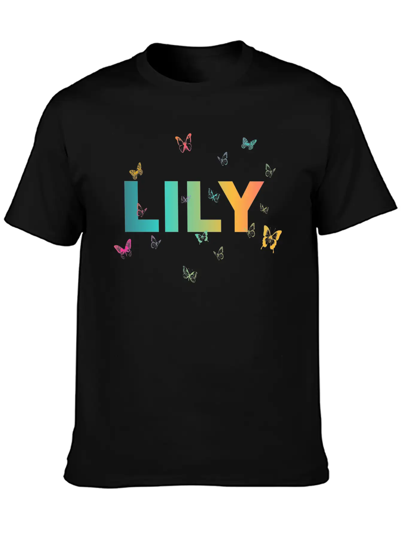 Lily - Beautiful Name With Cute Butterflies Classic Cotton Tee – Unisex Comfort For Any Season