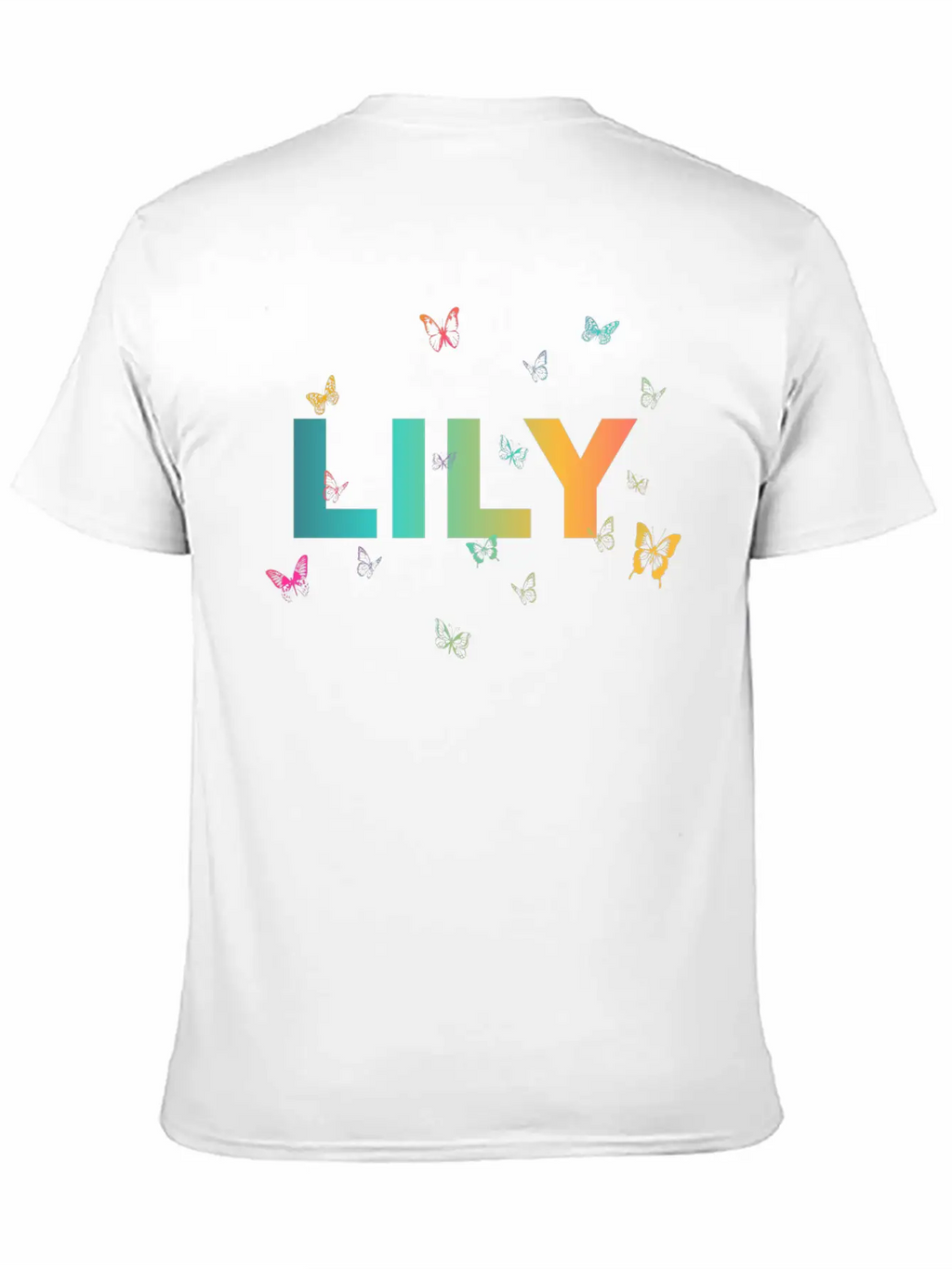 Lily - Beautiful Name With Cute Butterflies Classic Cotton Tee – Unisex Comfort For Any Season