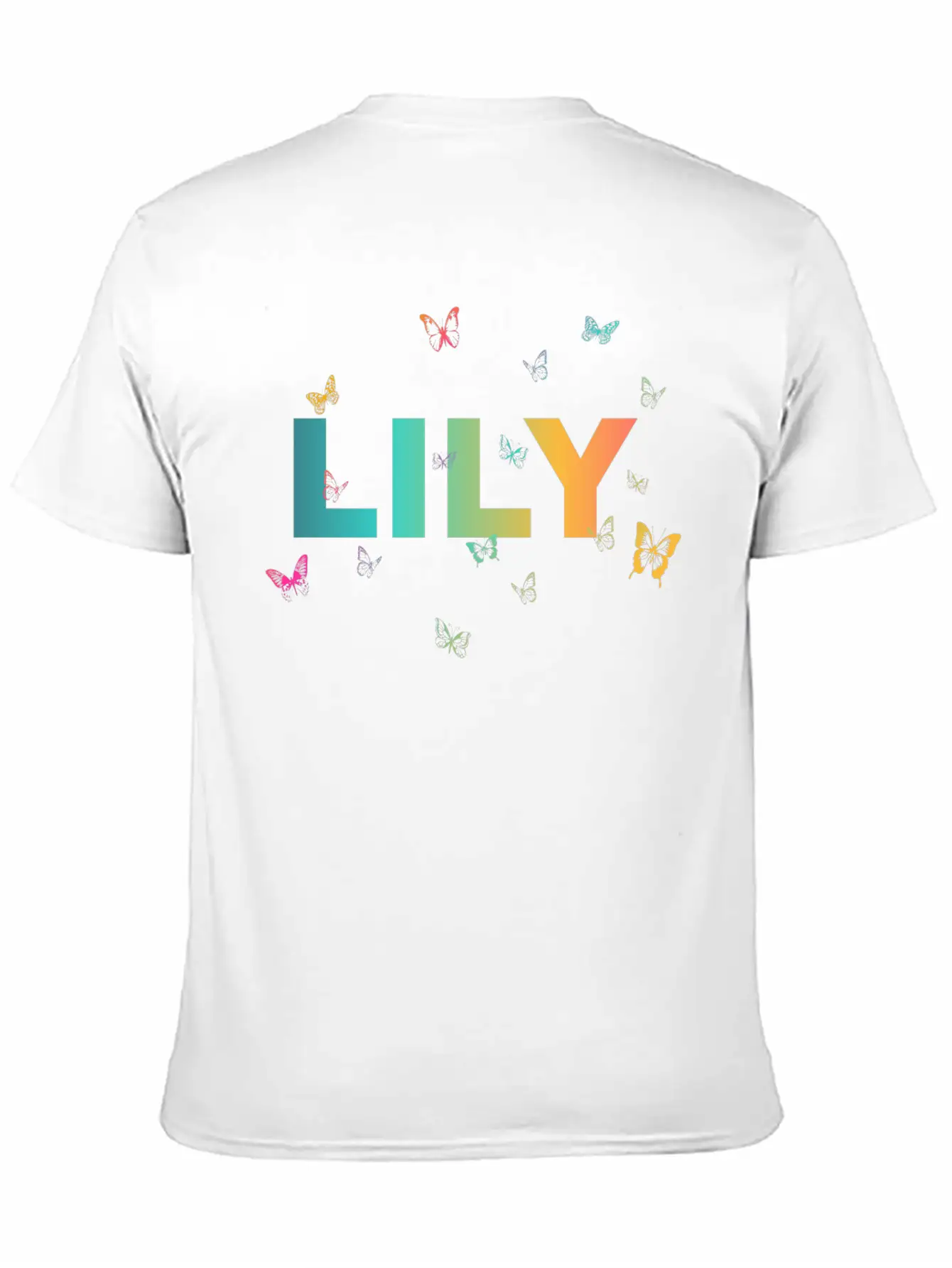 Lily - Beautiful Name With Cute Butterflies Classic Cotton Tee – Unisex Comfort For Any Season