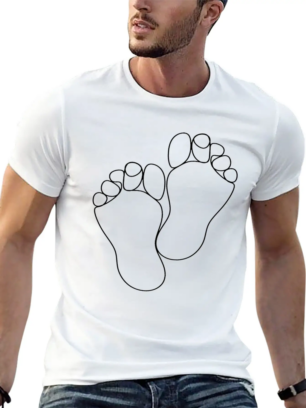 LINE ART DRAWING FOOT FEET Timeless Short Sleeve Tee – Comfy And Minimalist Design