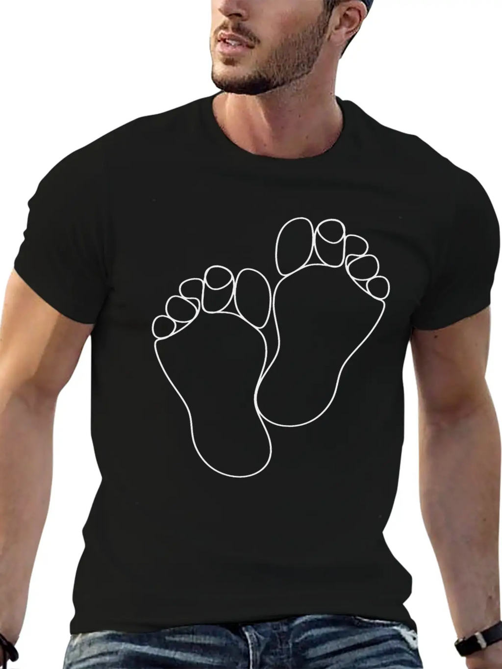 LINE ART DRAWING FOOT FEET Timeless Short Sleeve Tee – Comfy And Minimalist Design