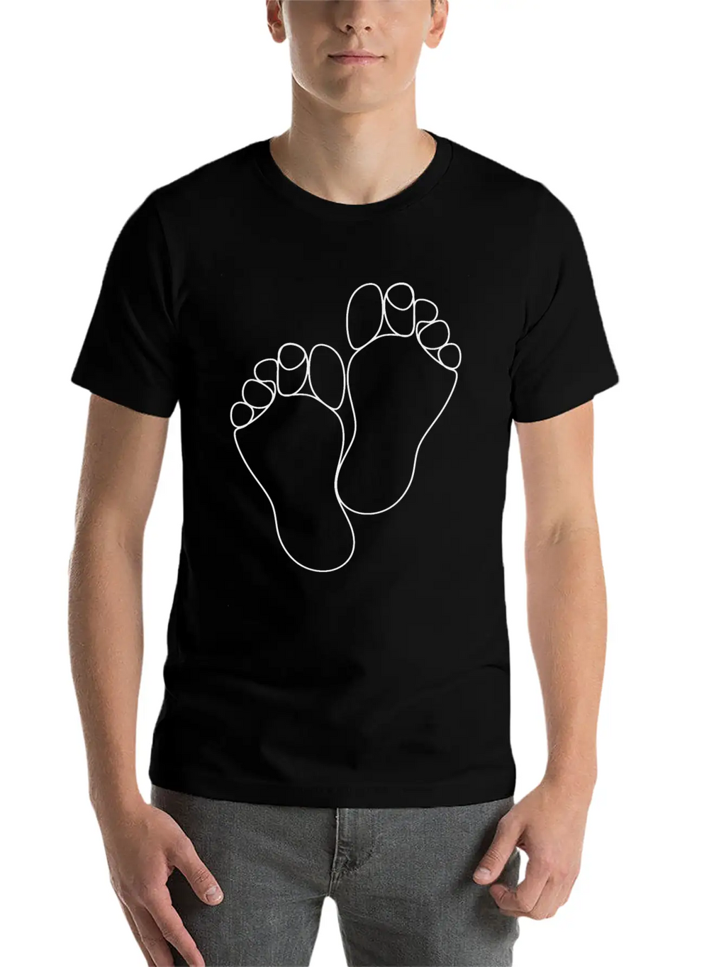 LINE ART DRAWING FOOT FEET Timeless Short Sleeve Tee – Comfy And Minimalist Design
