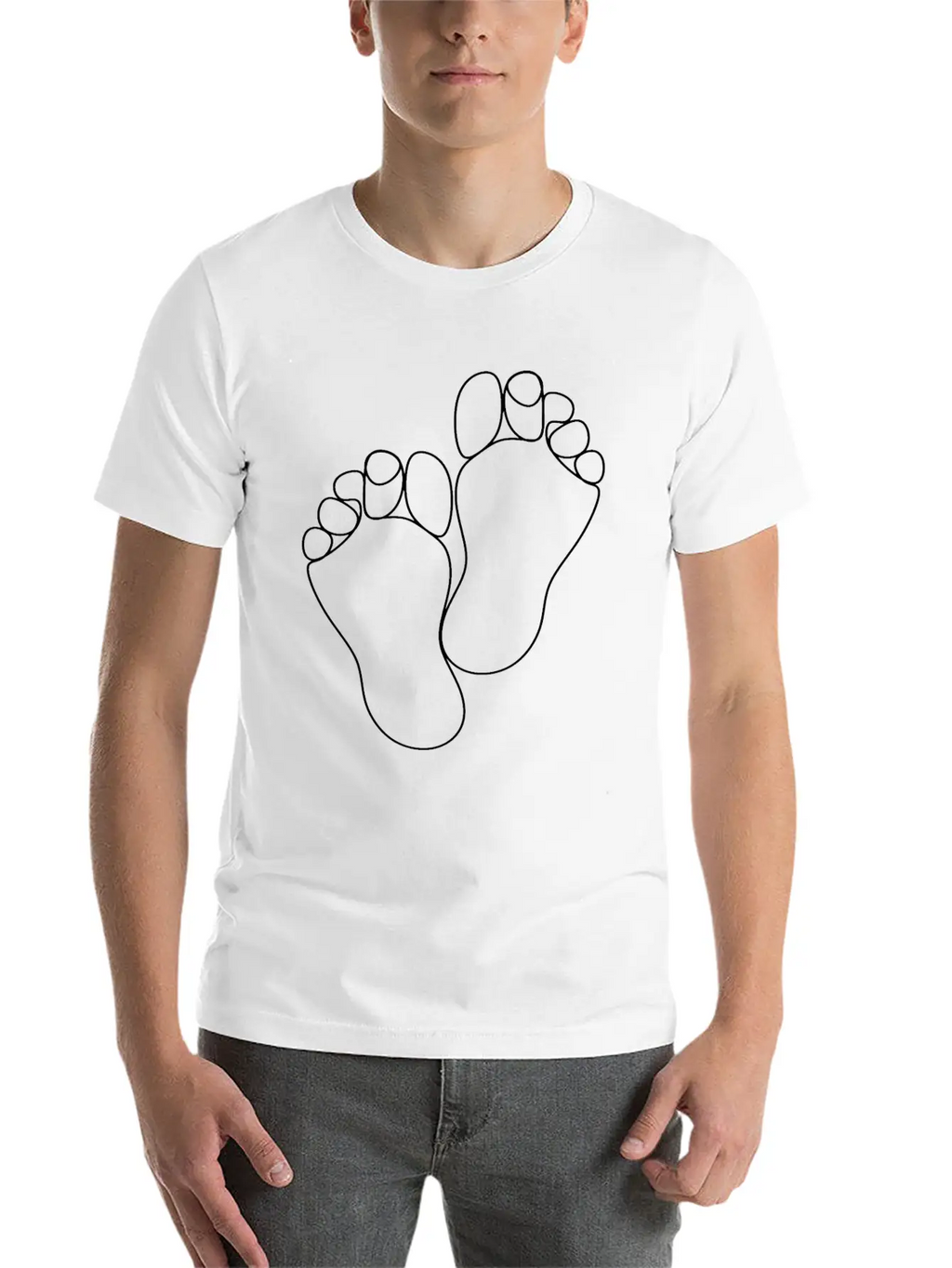 LINE ART DRAWING FOOT FEET Timeless Short Sleeve Tee – Comfy And Minimalist Design
