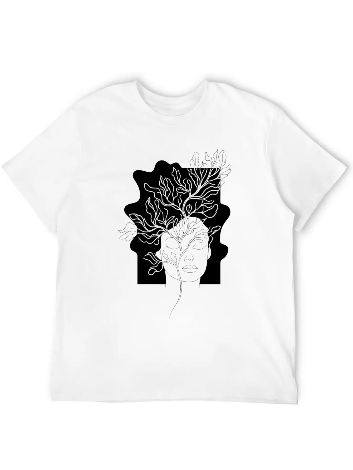 Line Art Flowers Woman Minimalist Abstract Essential Cotton Tee For Daily Outfits – Unisex Style