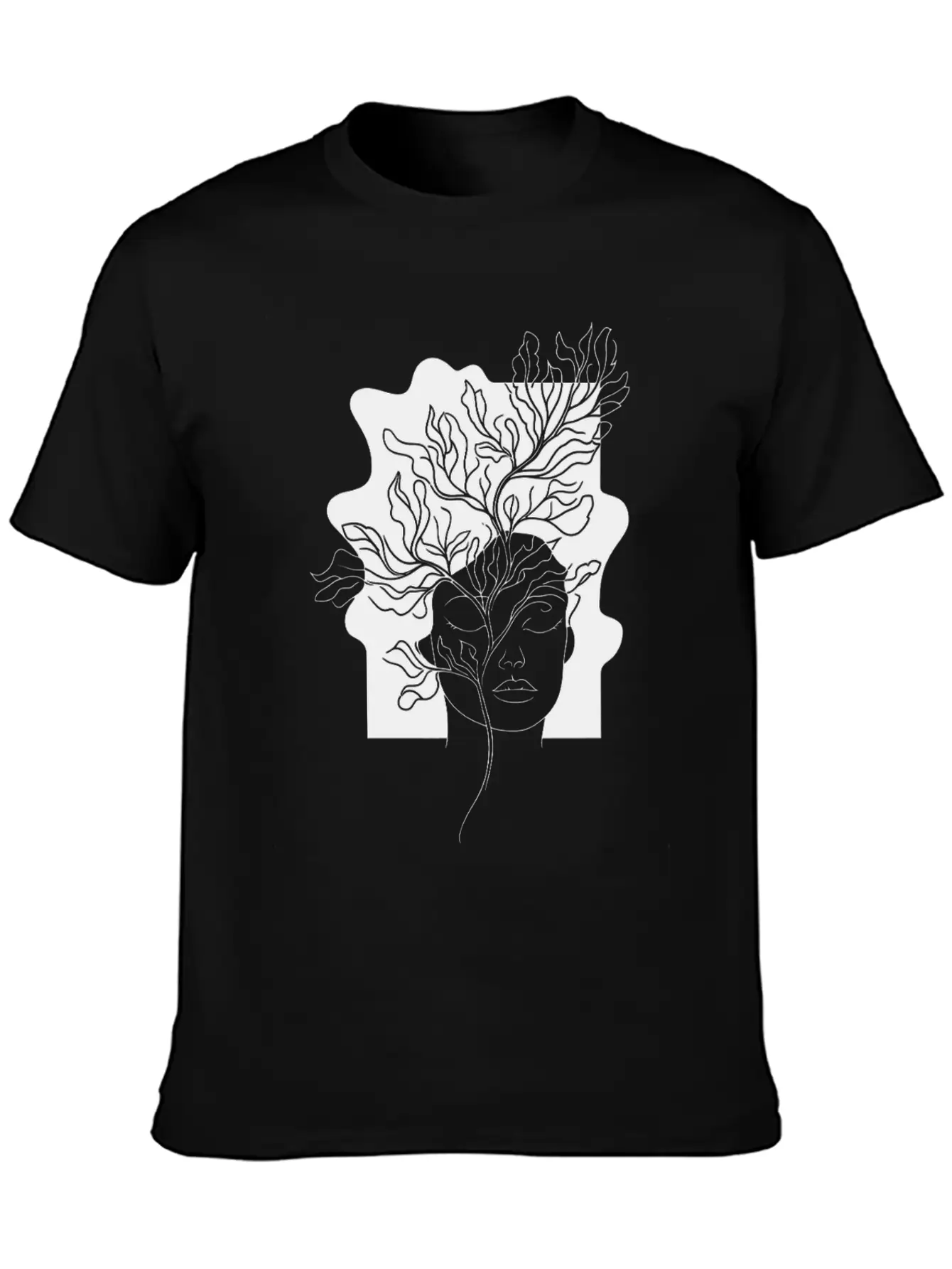 Line Art Flowers Woman Minimalist Abstract Essential Cotton Tee For Daily Outfits – Unisex Style