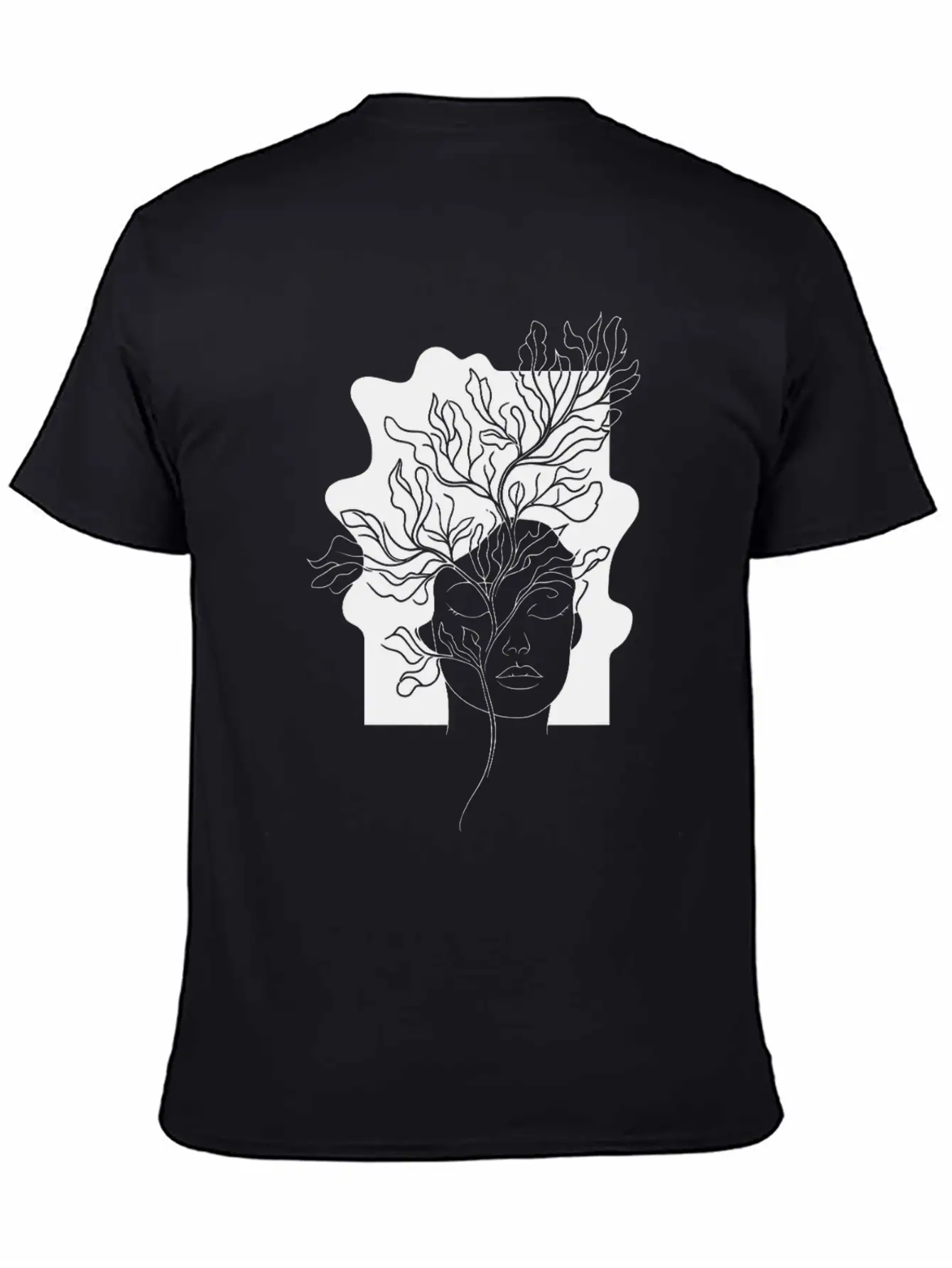 Line Art Flowers Woman Minimalist Abstract Essential Cotton Tee For Daily Outfits – Unisex Style