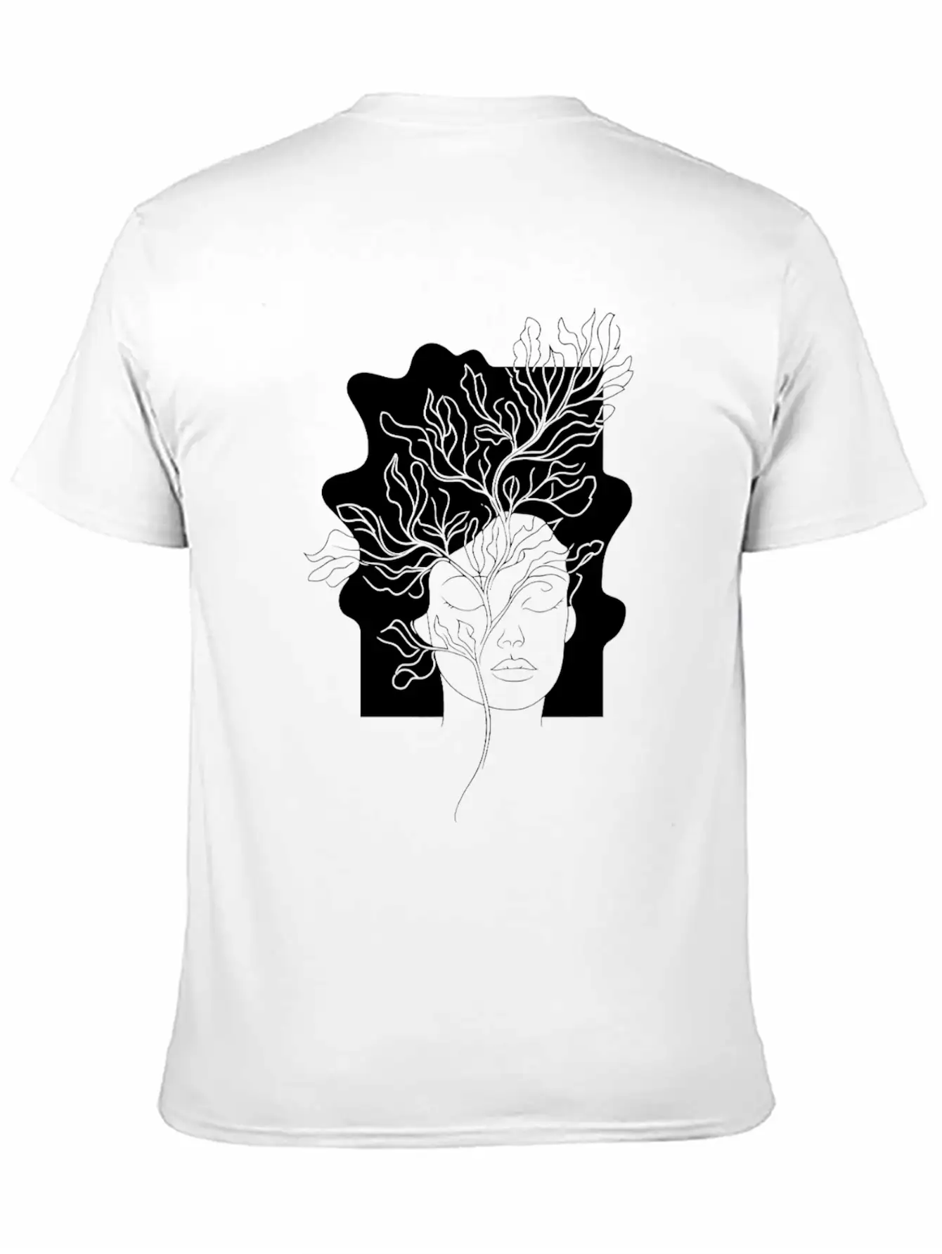 Line Art Flowers Woman Minimalist Abstract Essential Cotton Tee For Daily Outfits – Unisex Style