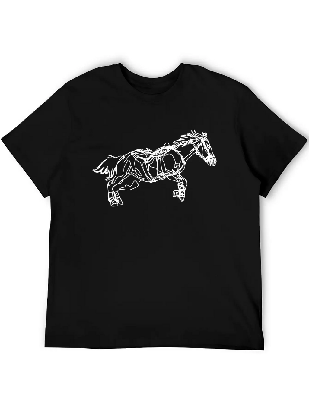 Line Art Horse Relaxed Everyday Tee – Lightweight And Durable Cotton