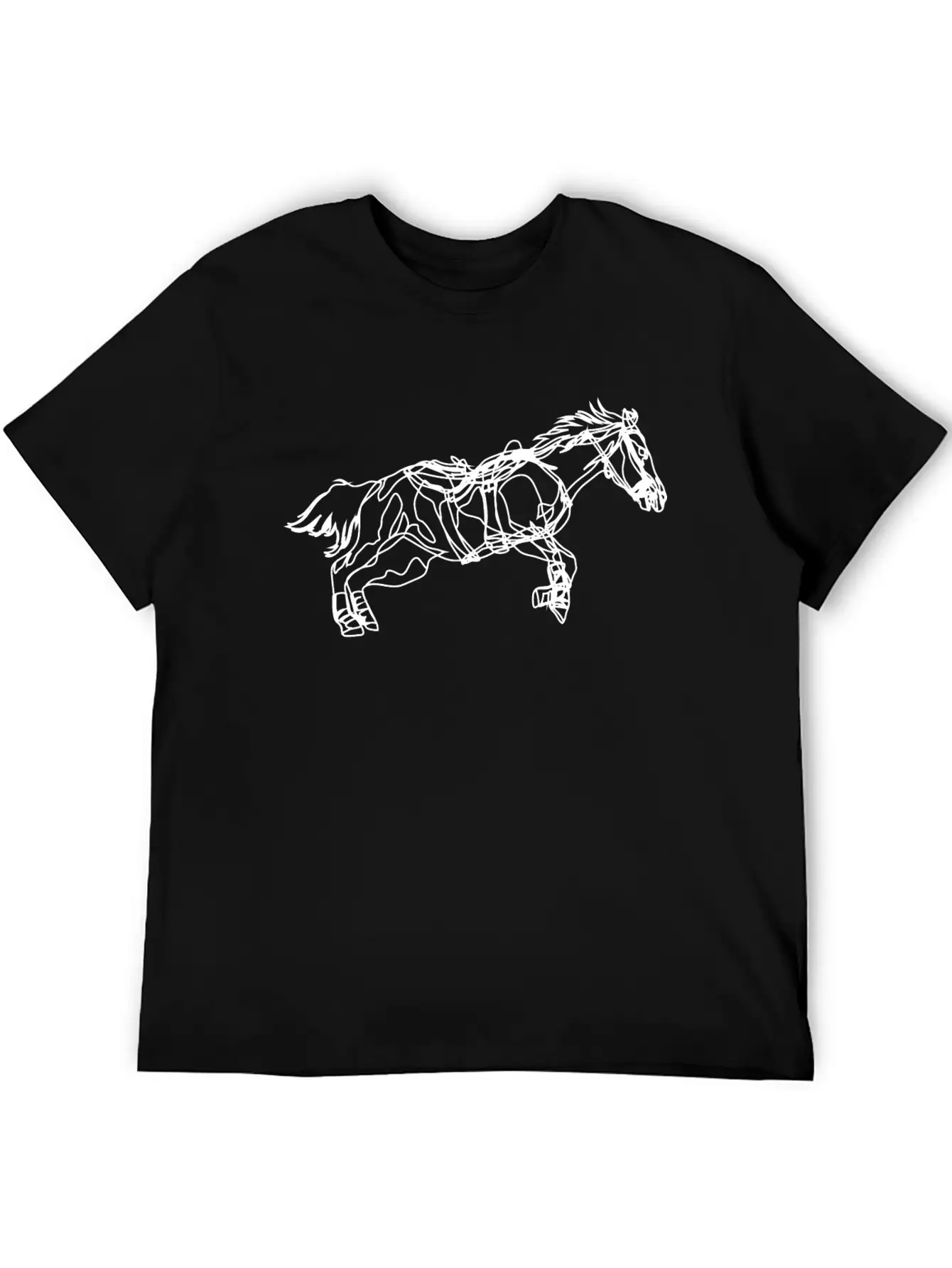 Line Art Horse Relaxed Everyday Tee – Lightweight And Durable Cotton