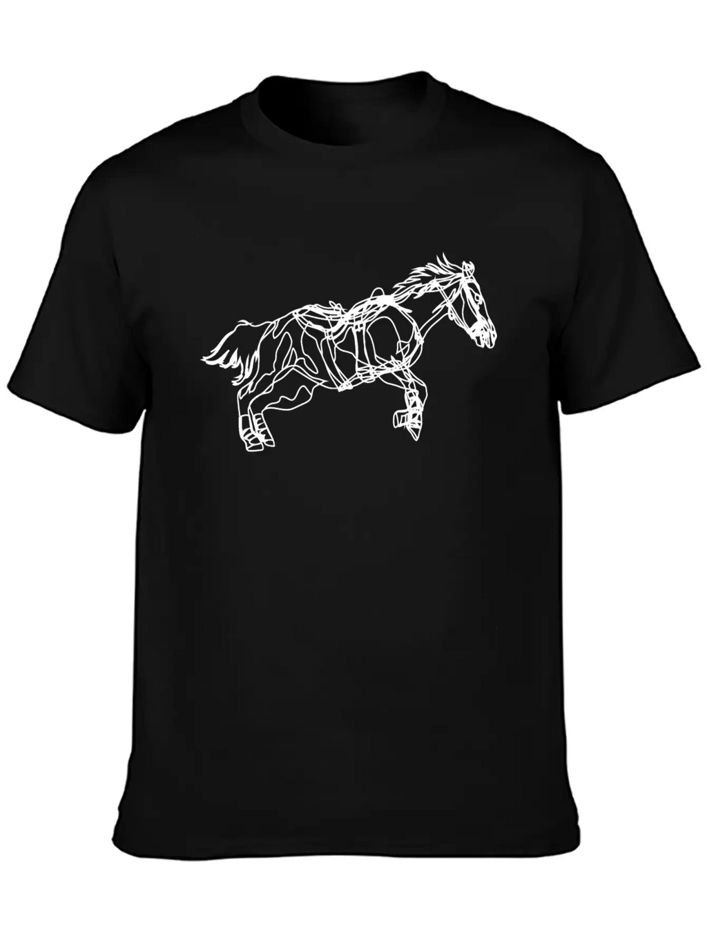 Line Art Horse Relaxed Everyday Tee – Lightweight And Durable Cotton