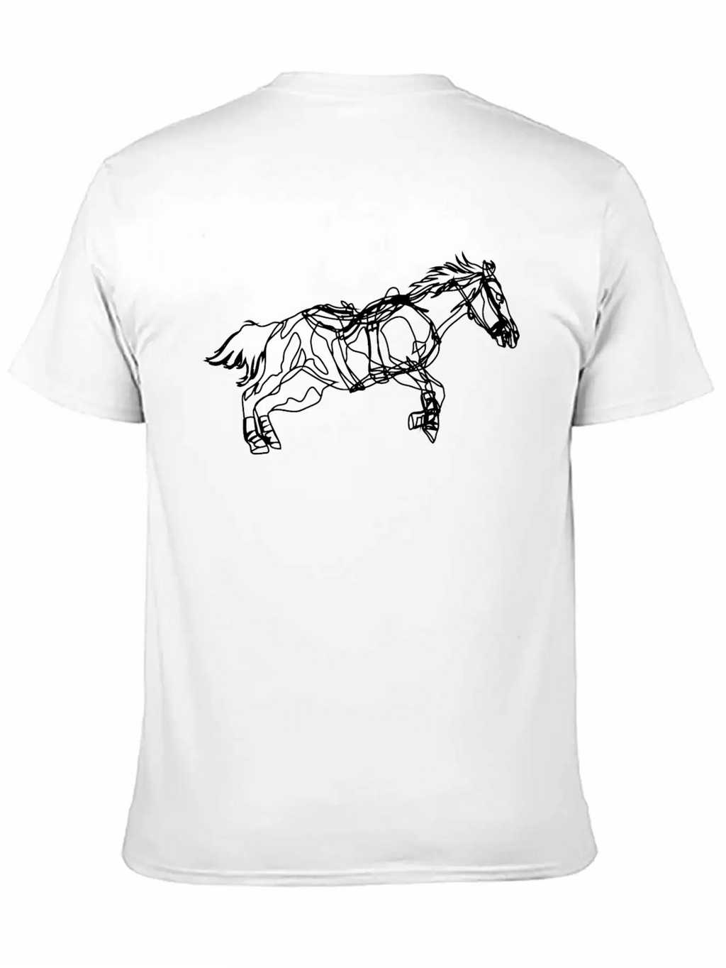 Line Art Horse Relaxed Everyday Tee – Lightweight And Durable Cotton