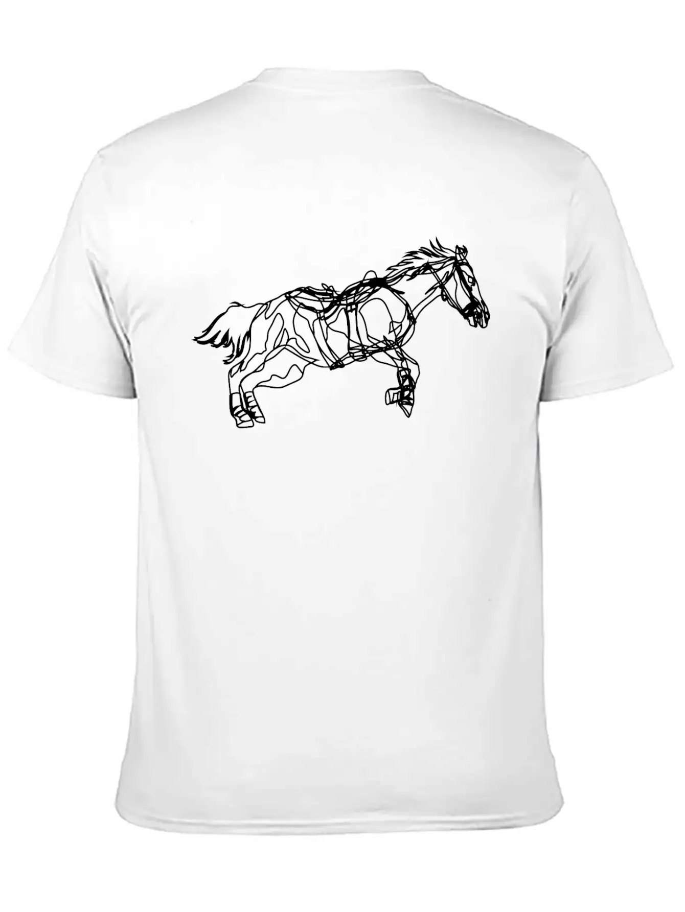 Line Art Horse Relaxed Everyday Tee – Lightweight And Durable Cotton