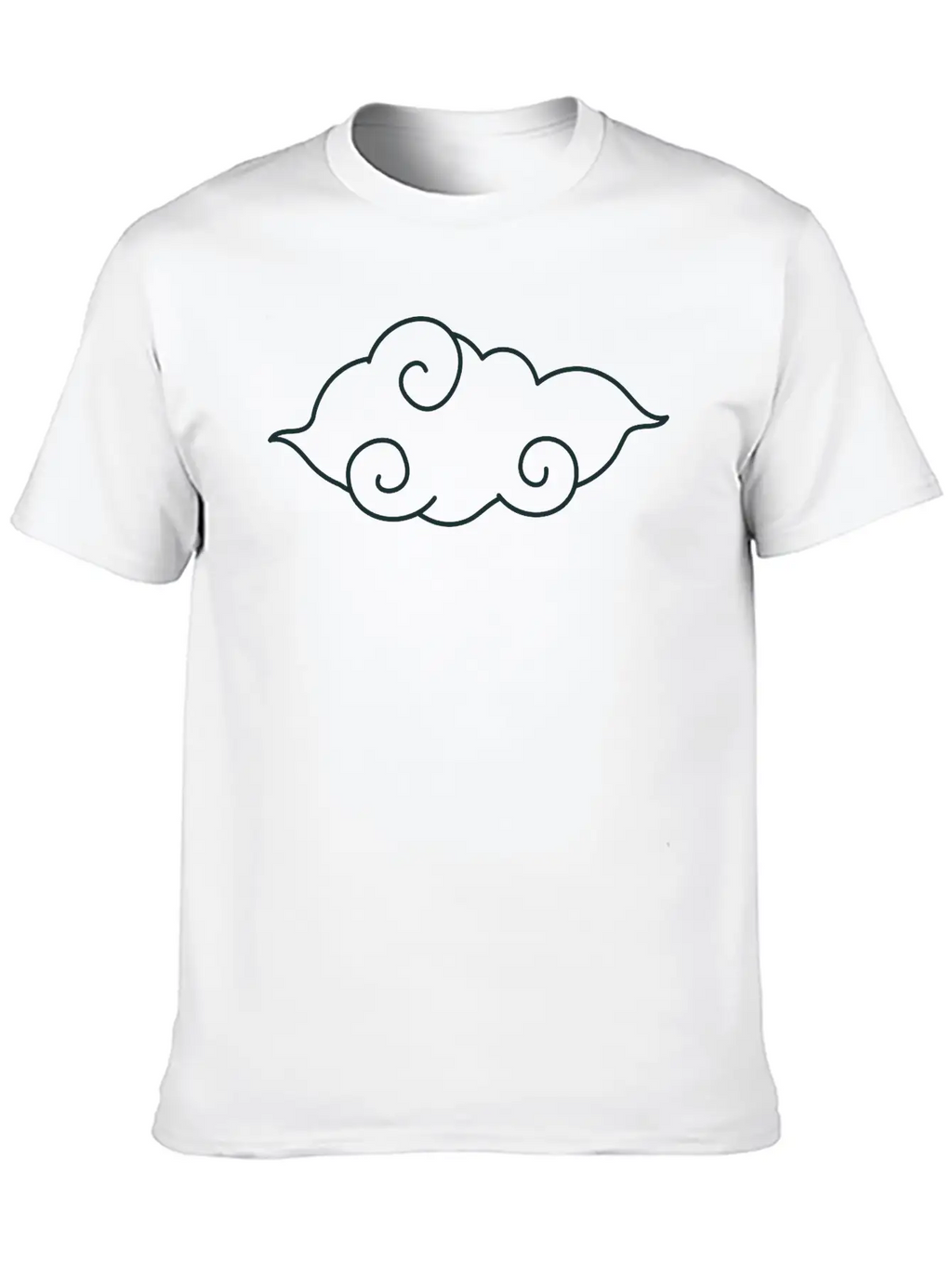 Line Art Japanese Cloud Basic Graphic T-Shirt – Daily Comfort In Soft Cotton