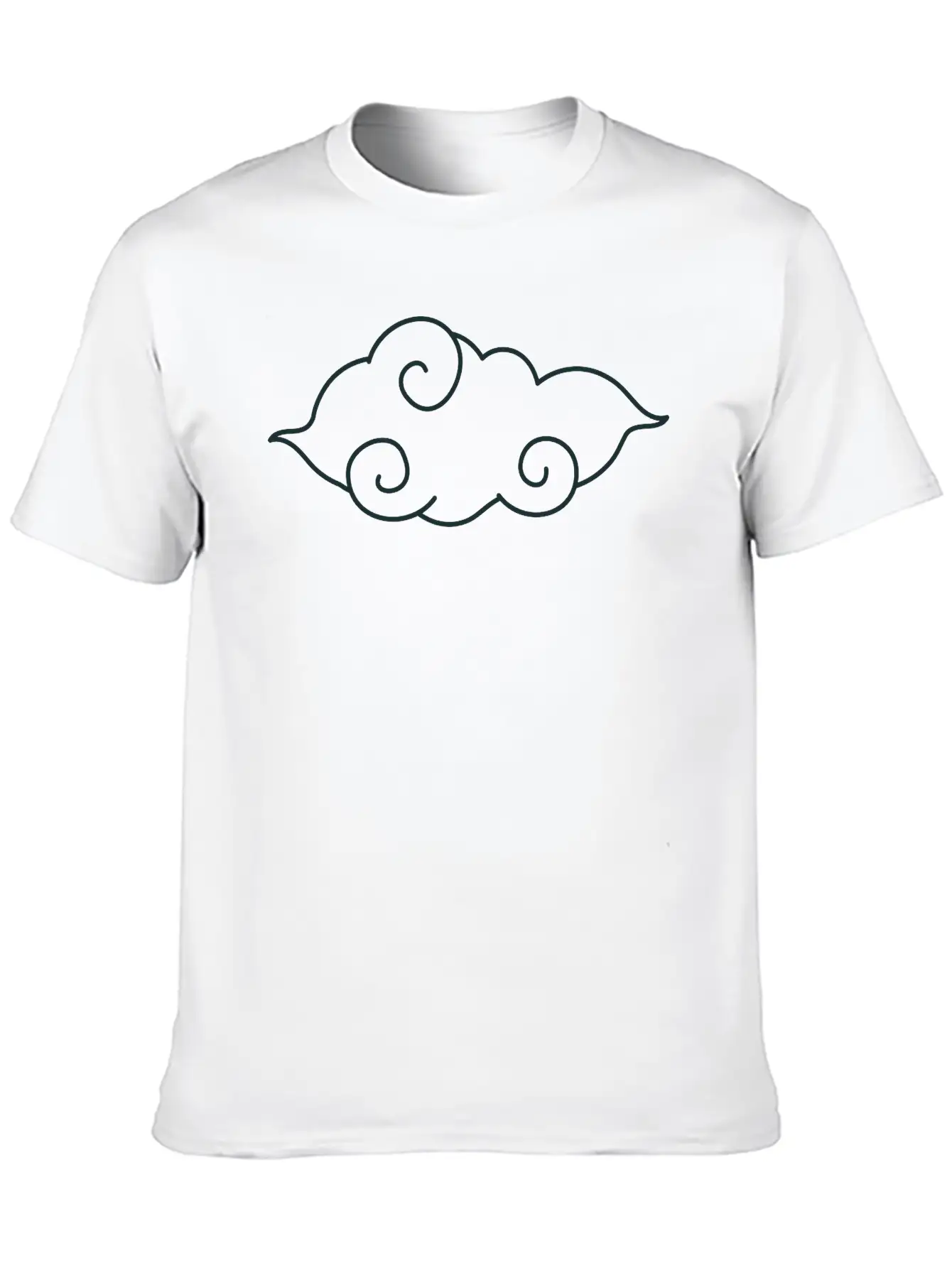 Line Art Japanese Cloud Basic Graphic T-Shirt – Daily Comfort In Soft Cotton