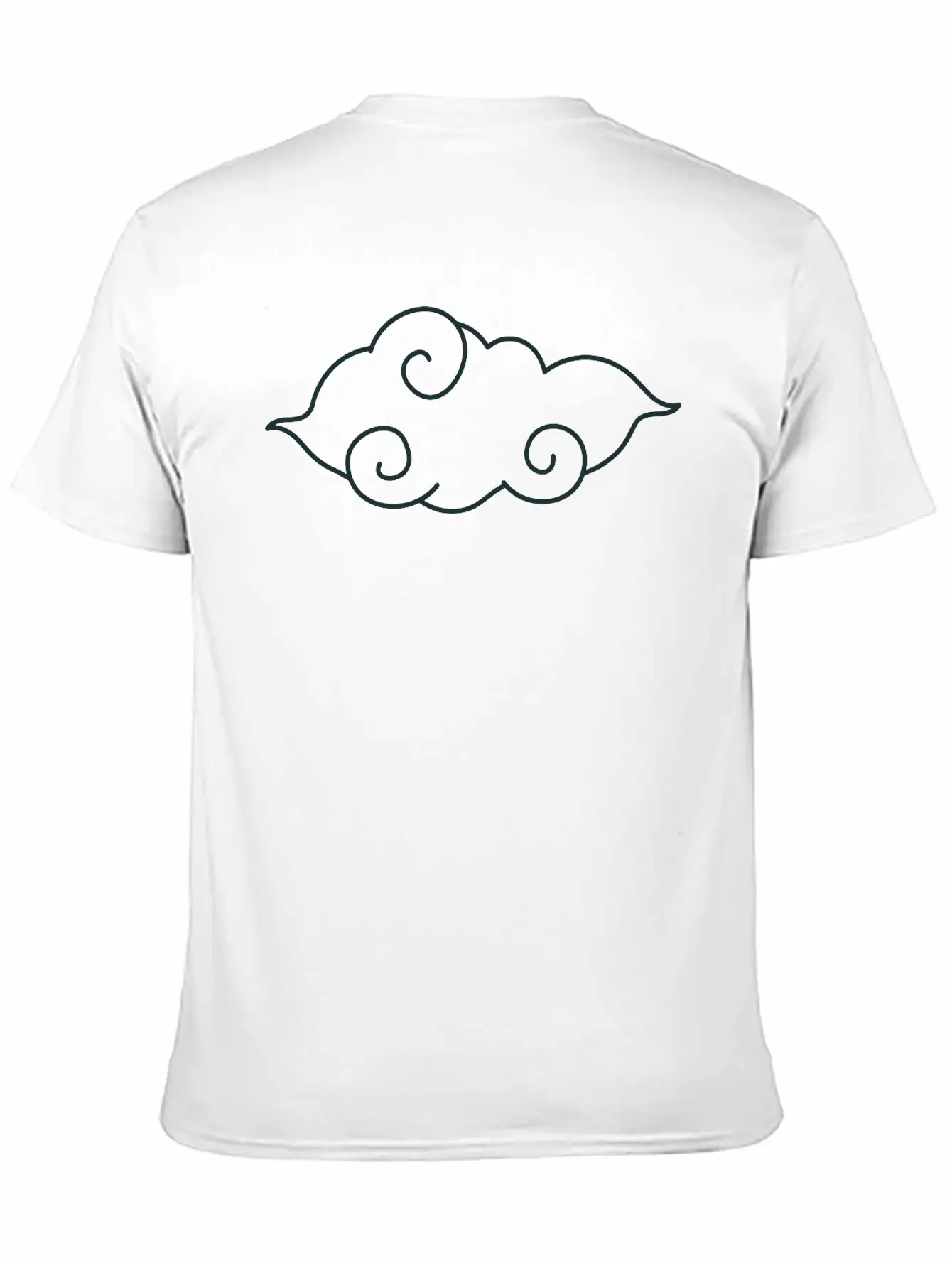 Line Art Japanese Cloud Basic Graphic T-Shirt – Daily Comfort In Soft Cotton