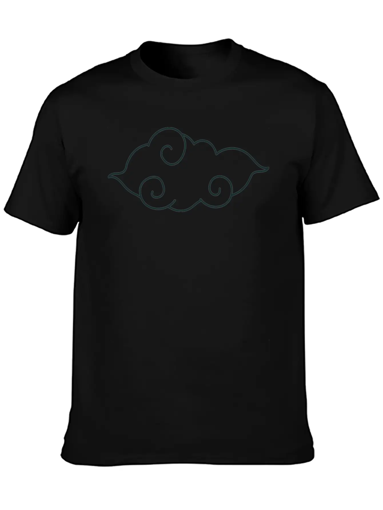Line Art Japanese Cloud Basic Graphic T-Shirt – Daily Comfort In Soft Cotton