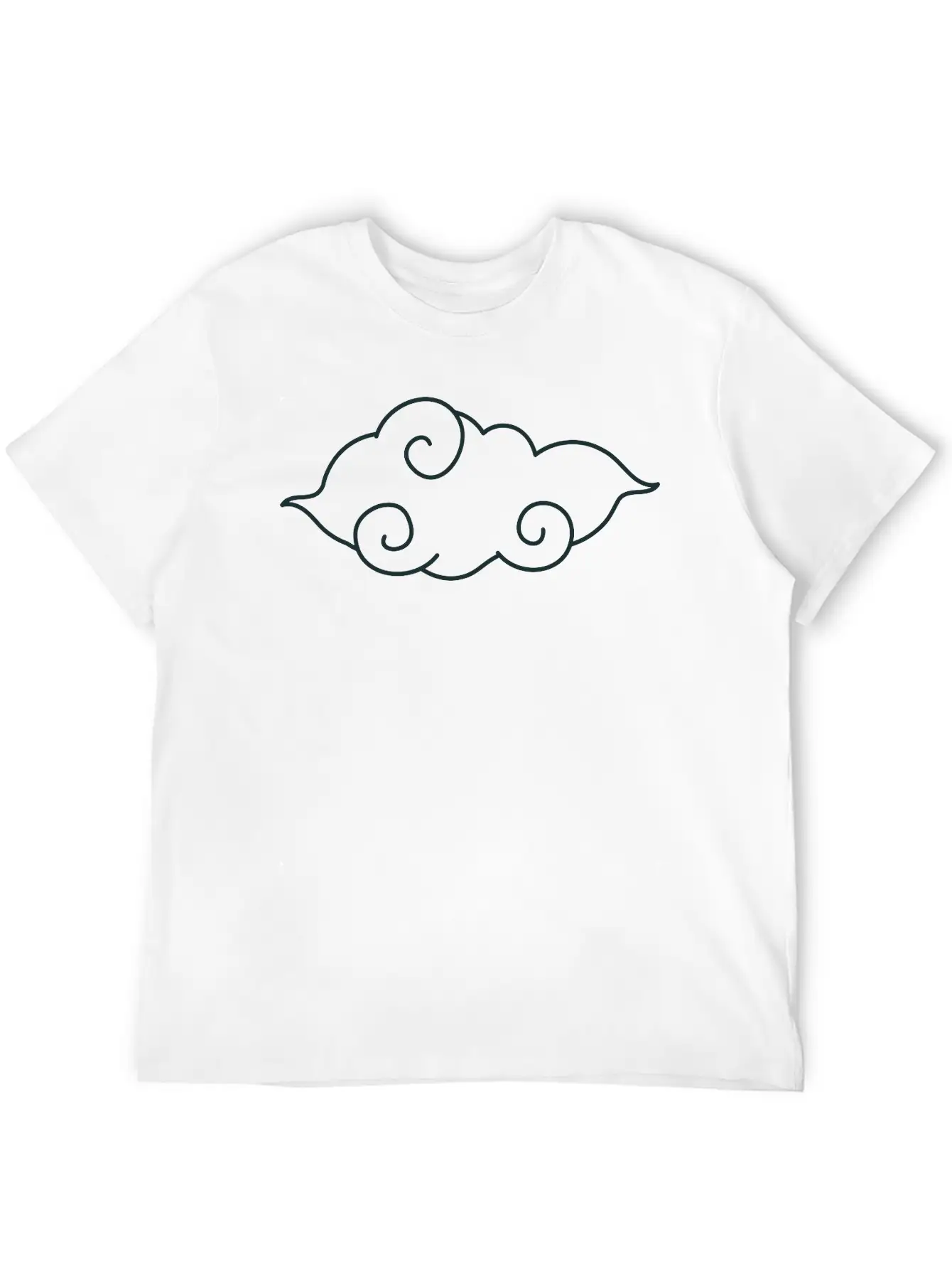 Line Art Japanese Cloud Basic Graphic T-Shirt – Daily Comfort In Soft Cotton