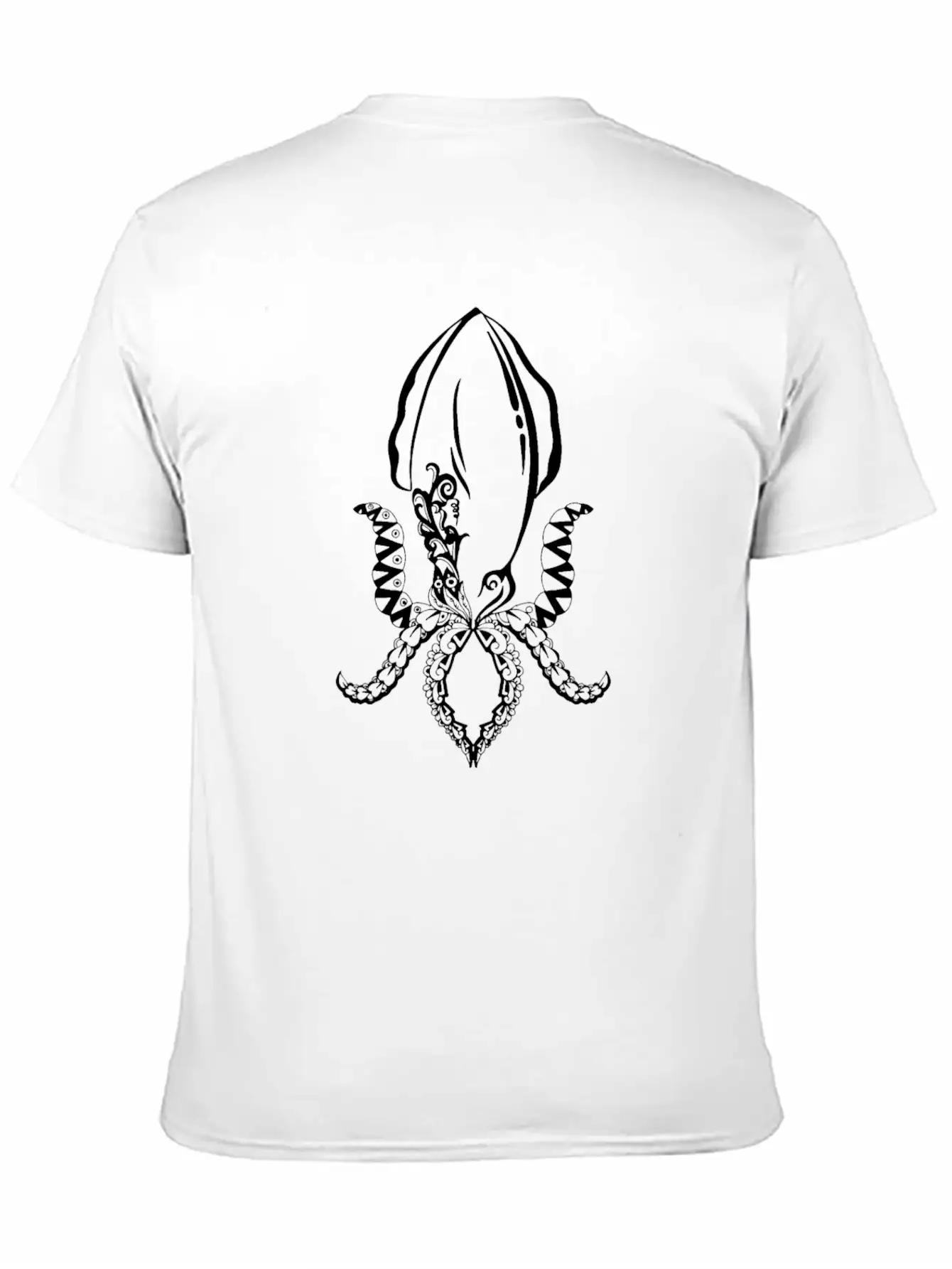 Line Art Mandala Squid Stylish Everyday T-Shirt – Unisex Basic Cotton Tee