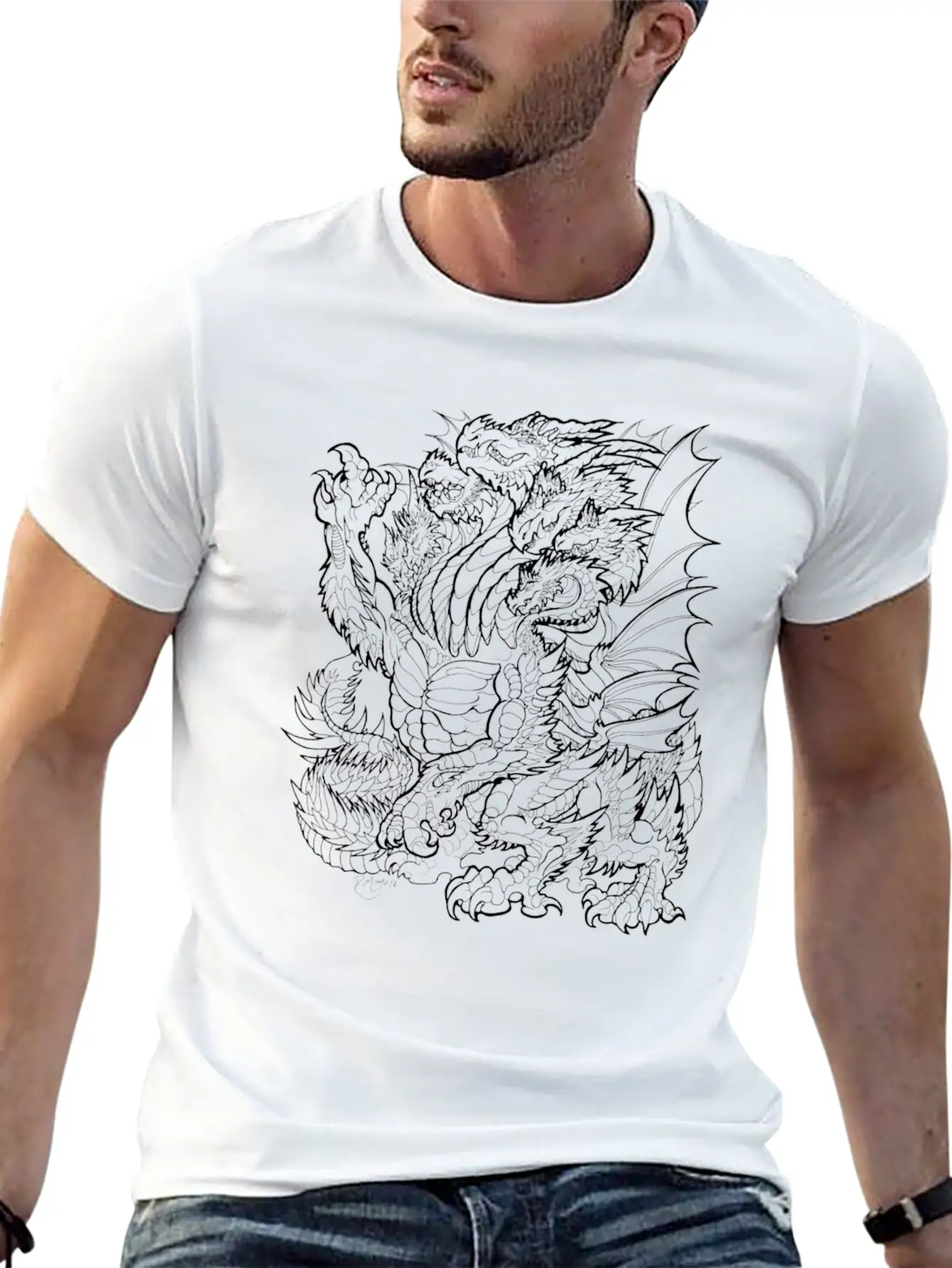 Line Art Stylish Everyday T-Shirt – Unisex Basic Cotton Tee