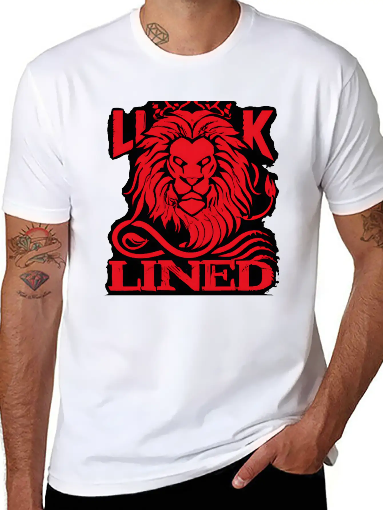 LINED LION Relaxed Everyday Tee – Lightweight And Durable Cotton