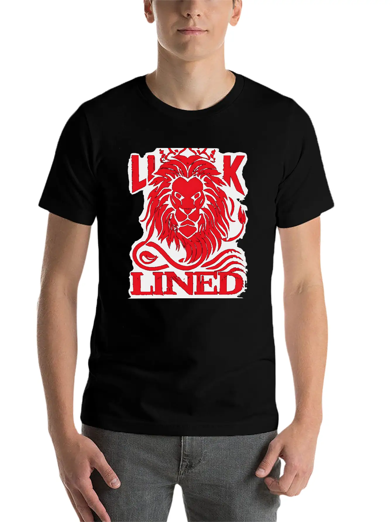 LINED LION Relaxed Everyday Tee – Lightweight And Durable Cotton