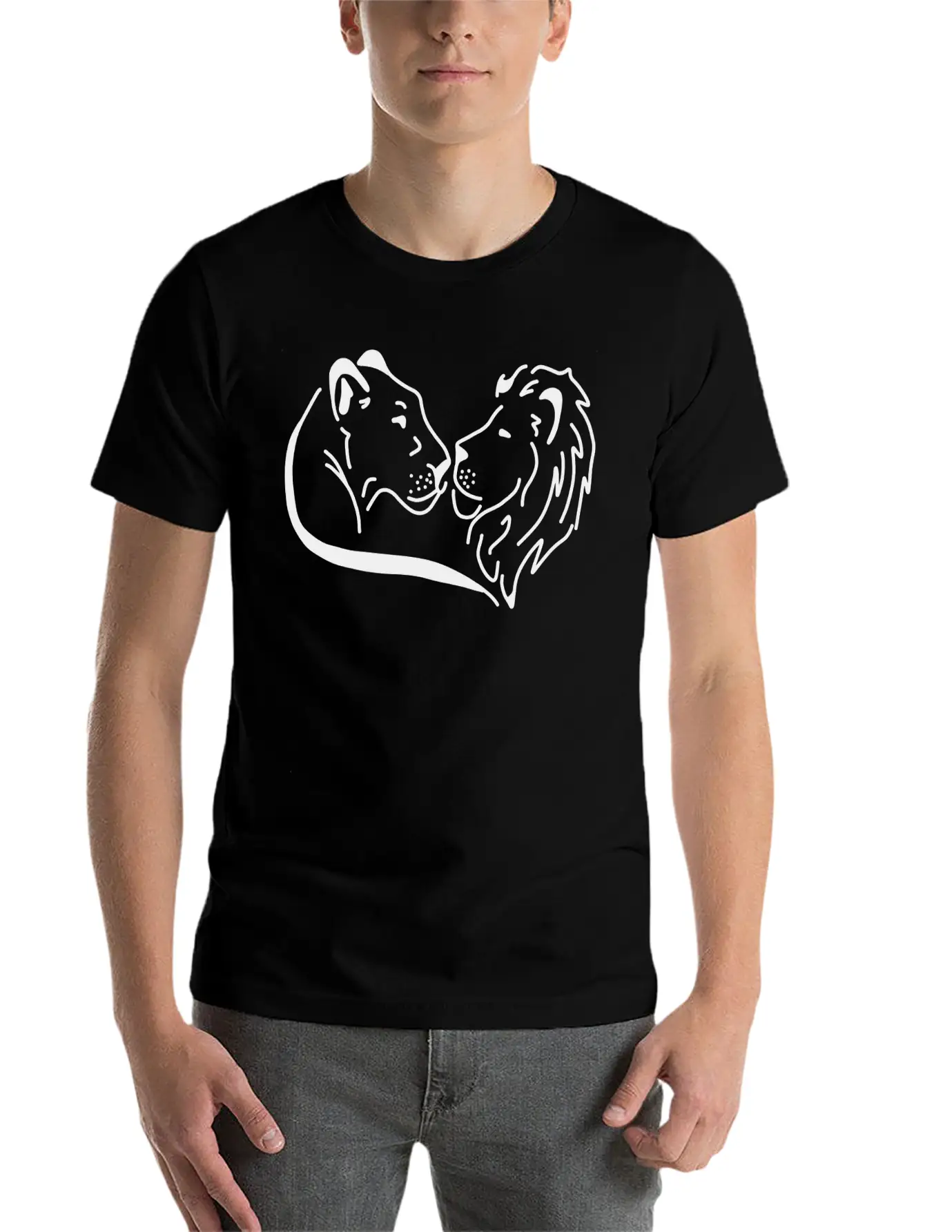Lion Abstract Geometric Timeless Short Sleeve Tee – Comfy And Minimalist Design