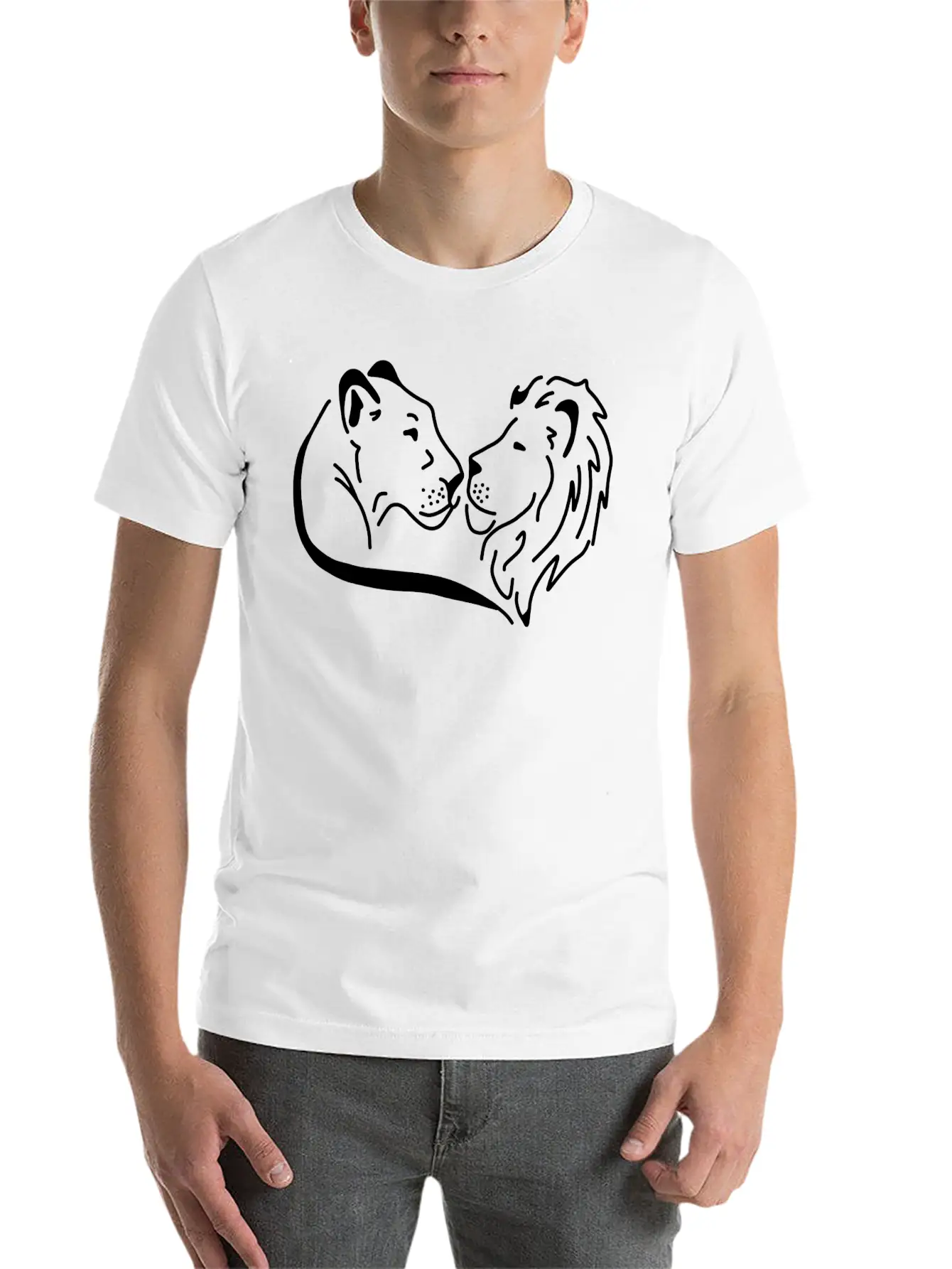 Lion Abstract Geometric Timeless Short Sleeve Tee – Comfy And Minimalist Design