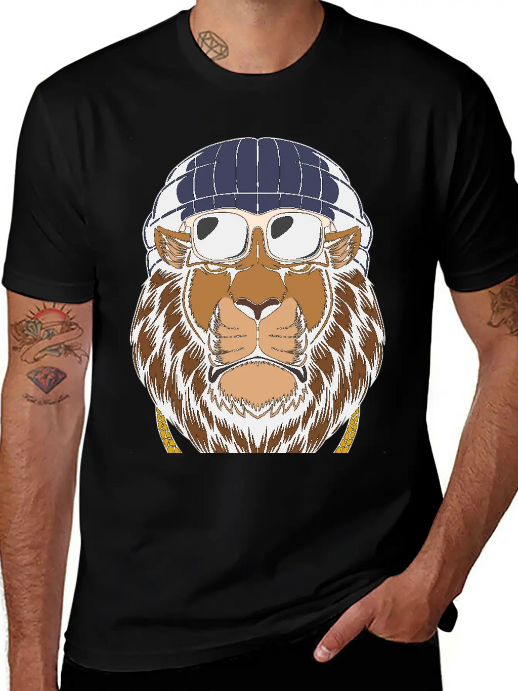 Lion, Cool Lion, Lion Attitude Basic Graphic T-Shirt – Daily Comfort In Soft Cotton